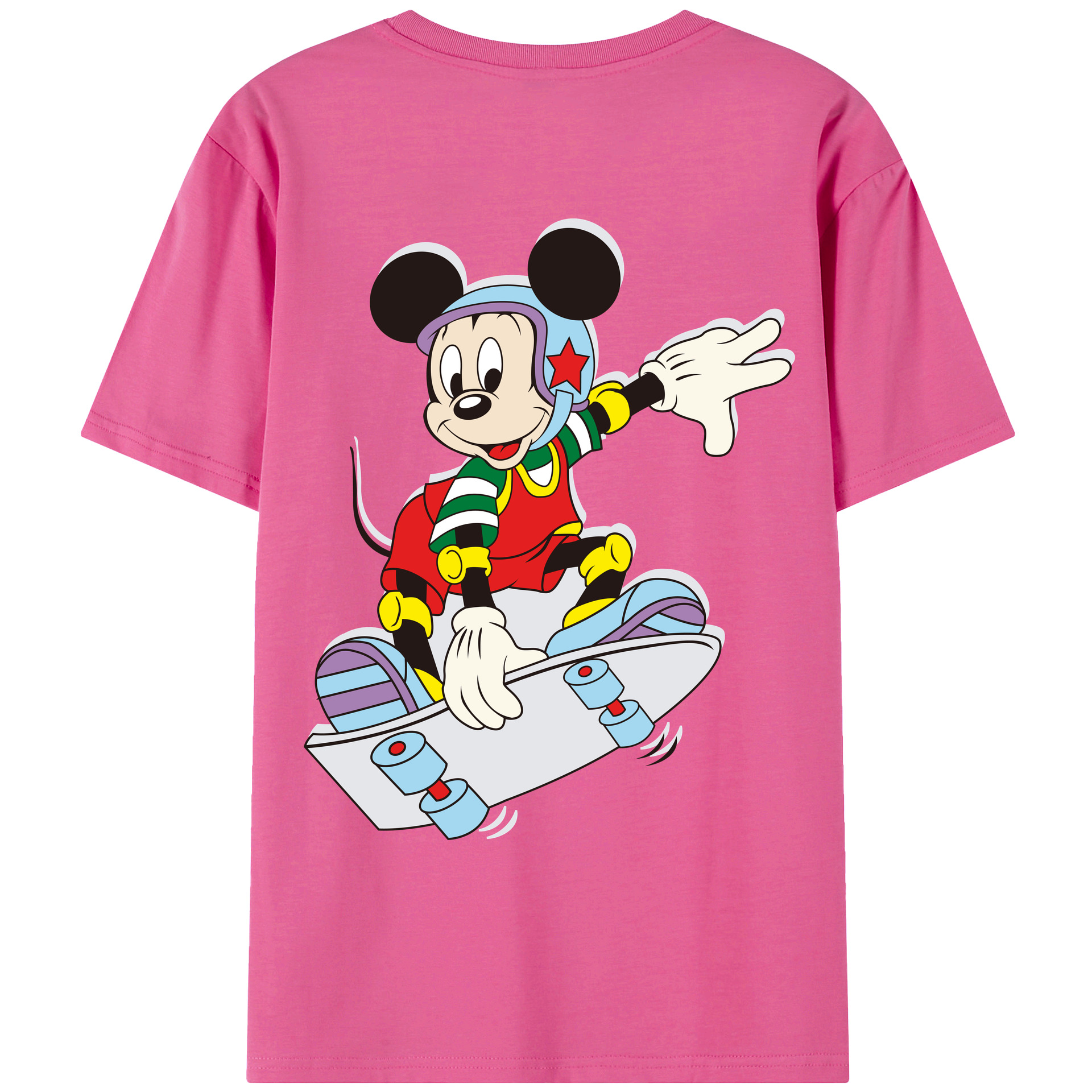 （画像用） ミッキーマウス Mickey Mouse レディース半袖Tシャツ(バックプリント)