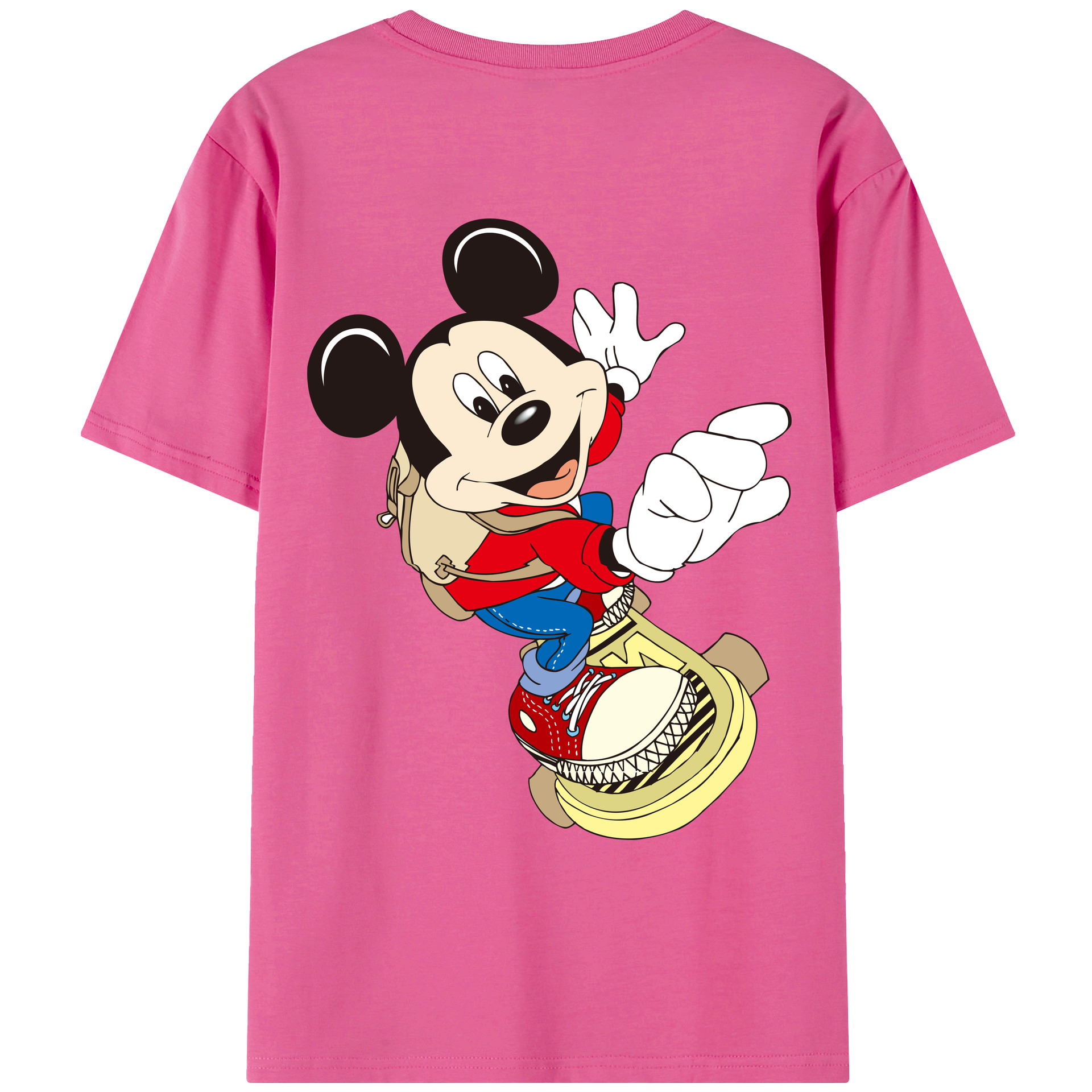 （画像用） ミッキーマウス Mickey Mouse レディース半袖Tシャツ(バックプリント)