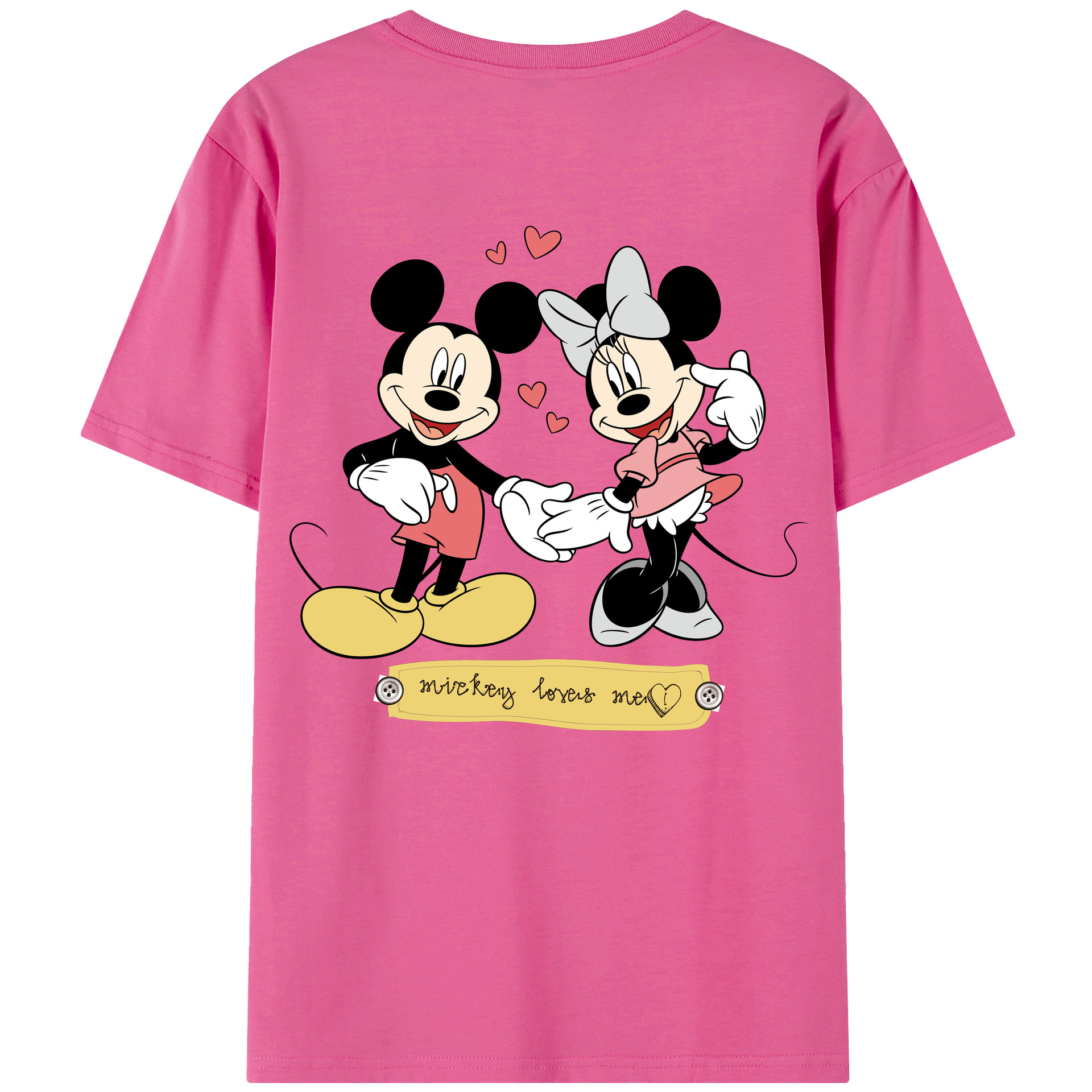 （画像用） ミッキーマウス Mickey Mouse レディース半袖Tシャツ(バックプリント)