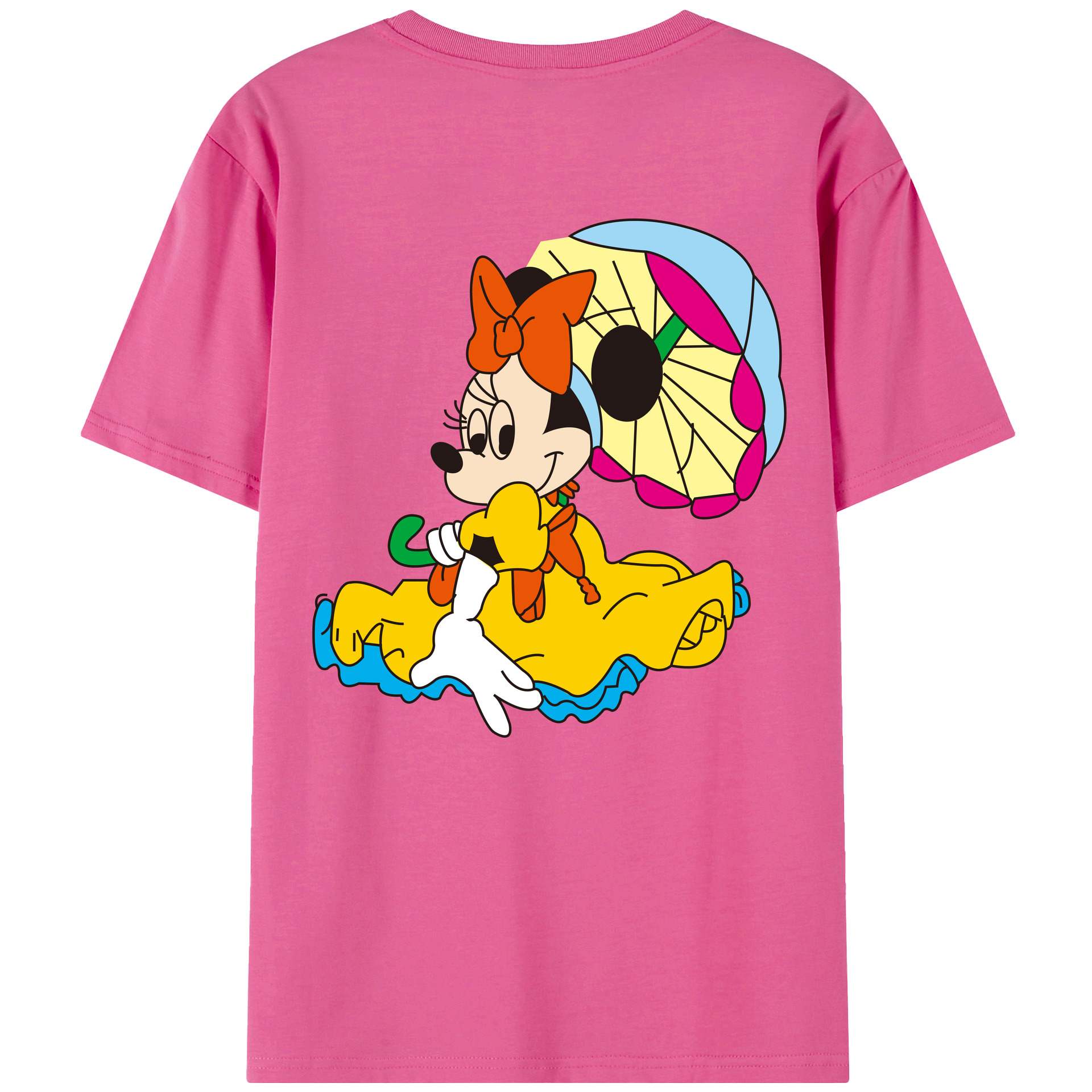 （画像用） ミッキーマウス Mickey Mouse レディース半袖Tシャツ(バックプリント)