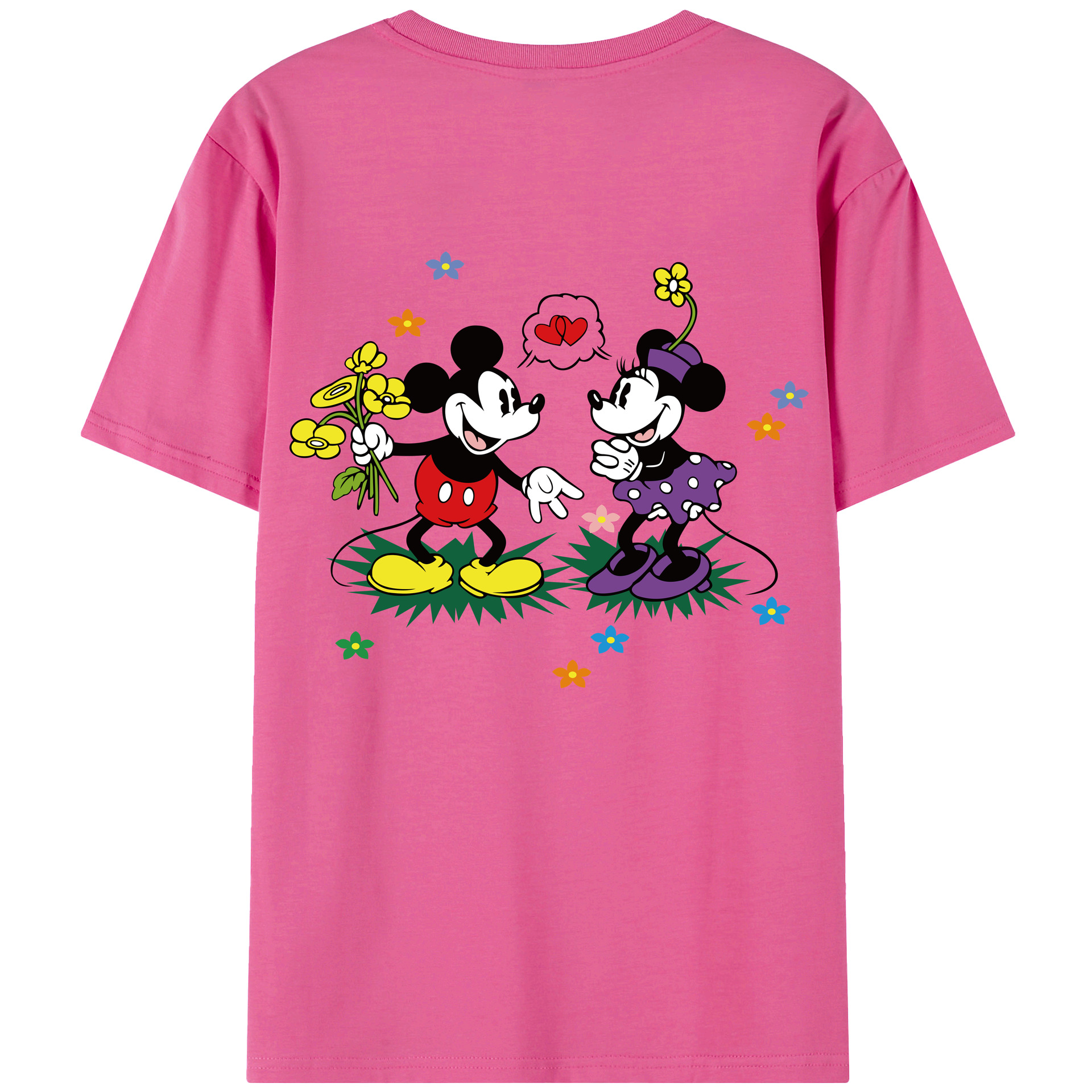 （画像用） ミッキーマウス Mickey Mouse レディース半袖Tシャツ(バックプリント)