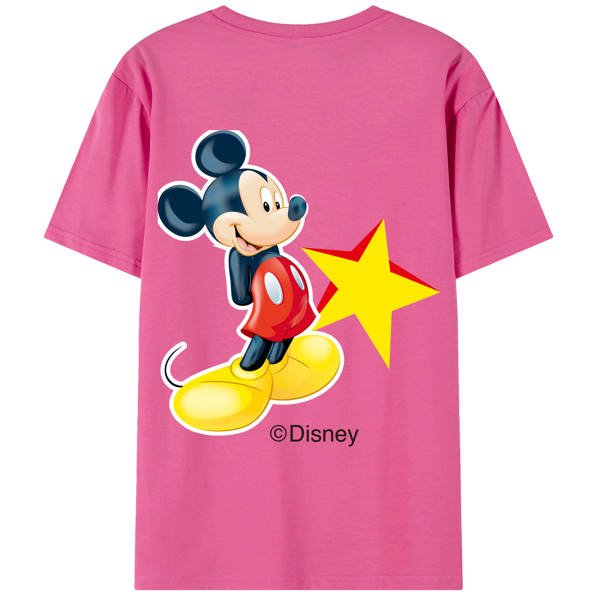 （画像用） ミッキーマウス Mickey Mouse レディース半袖Tシャツ(バックプリント)