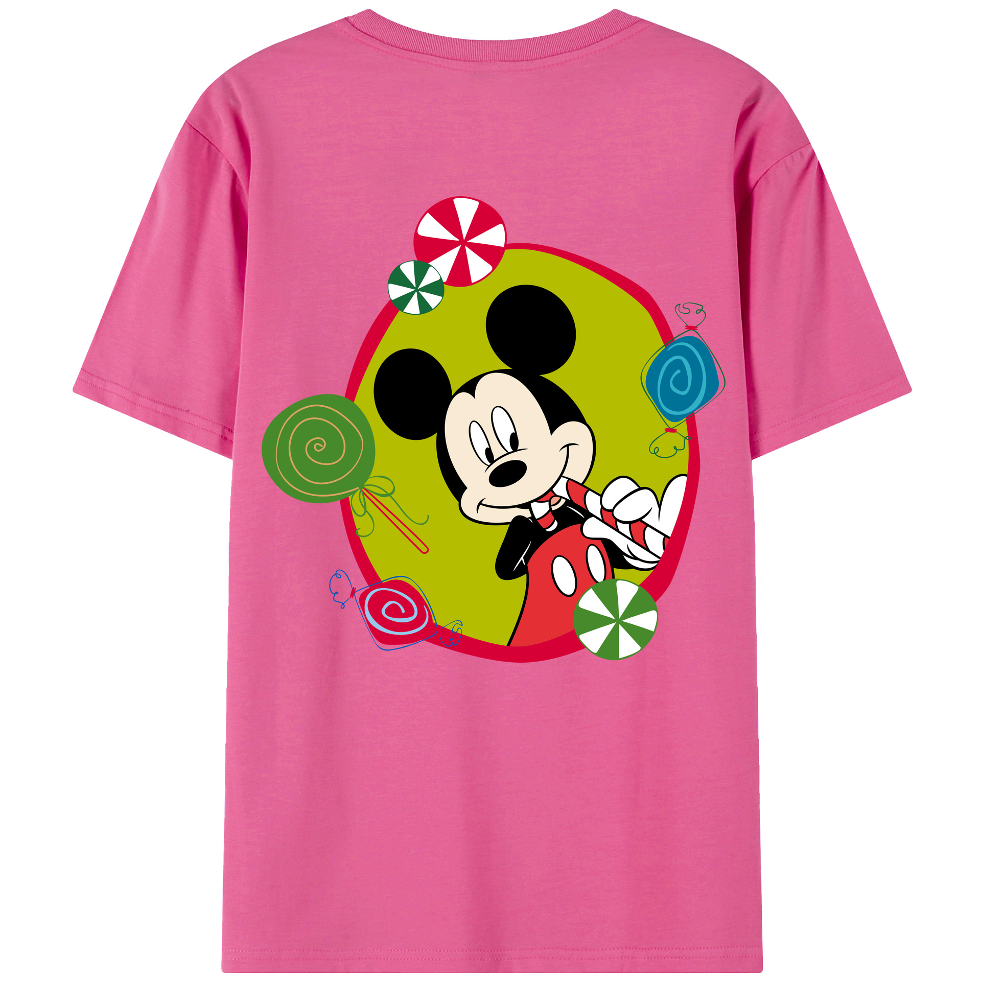 （画像用） ミッキーマウス Mickey Mouse レディース半袖Tシャツ(バックプリント)