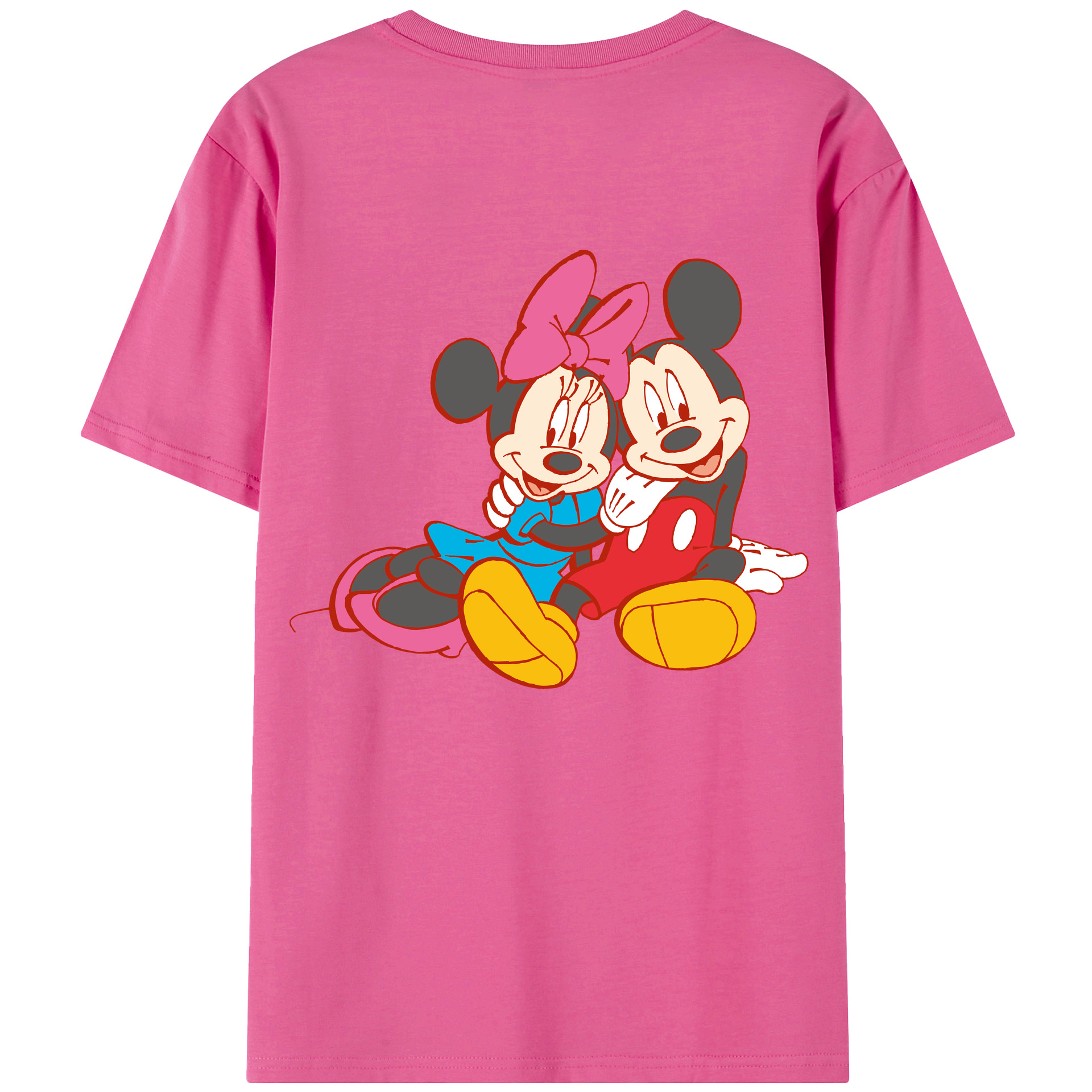 （画像用） ミッキーマウス Mickey Mouse レディース半袖Tシャツ(バックプリント)