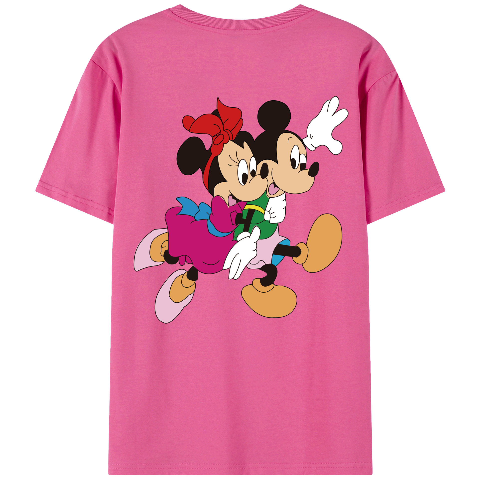 （画像用） ミッキーマウス Mickey Mouse レディース半袖Tシャツ(バックプリント)