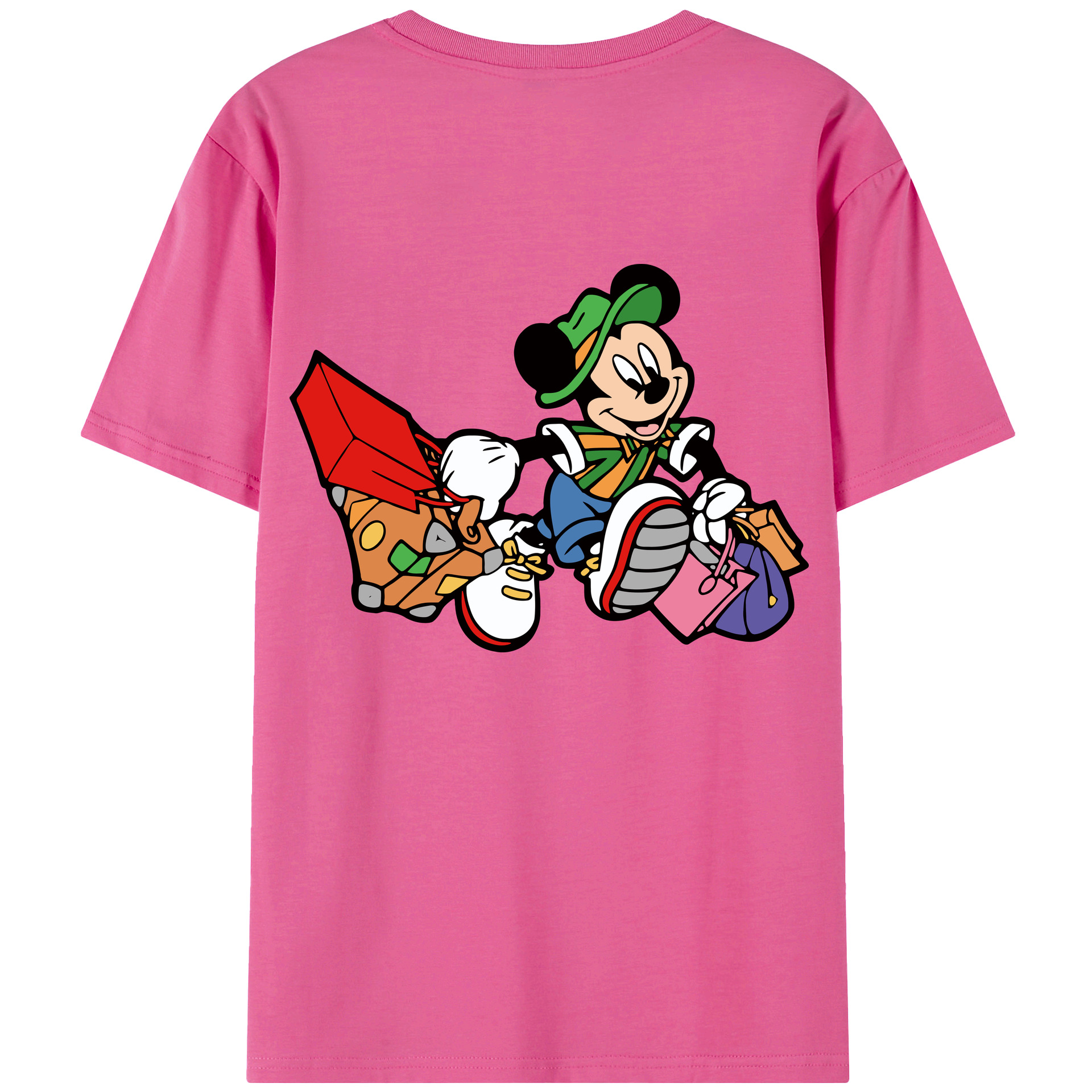 （画像用） ミッキーマウス Mickey Mouse レディース半袖Tシャツ(バックプリント)