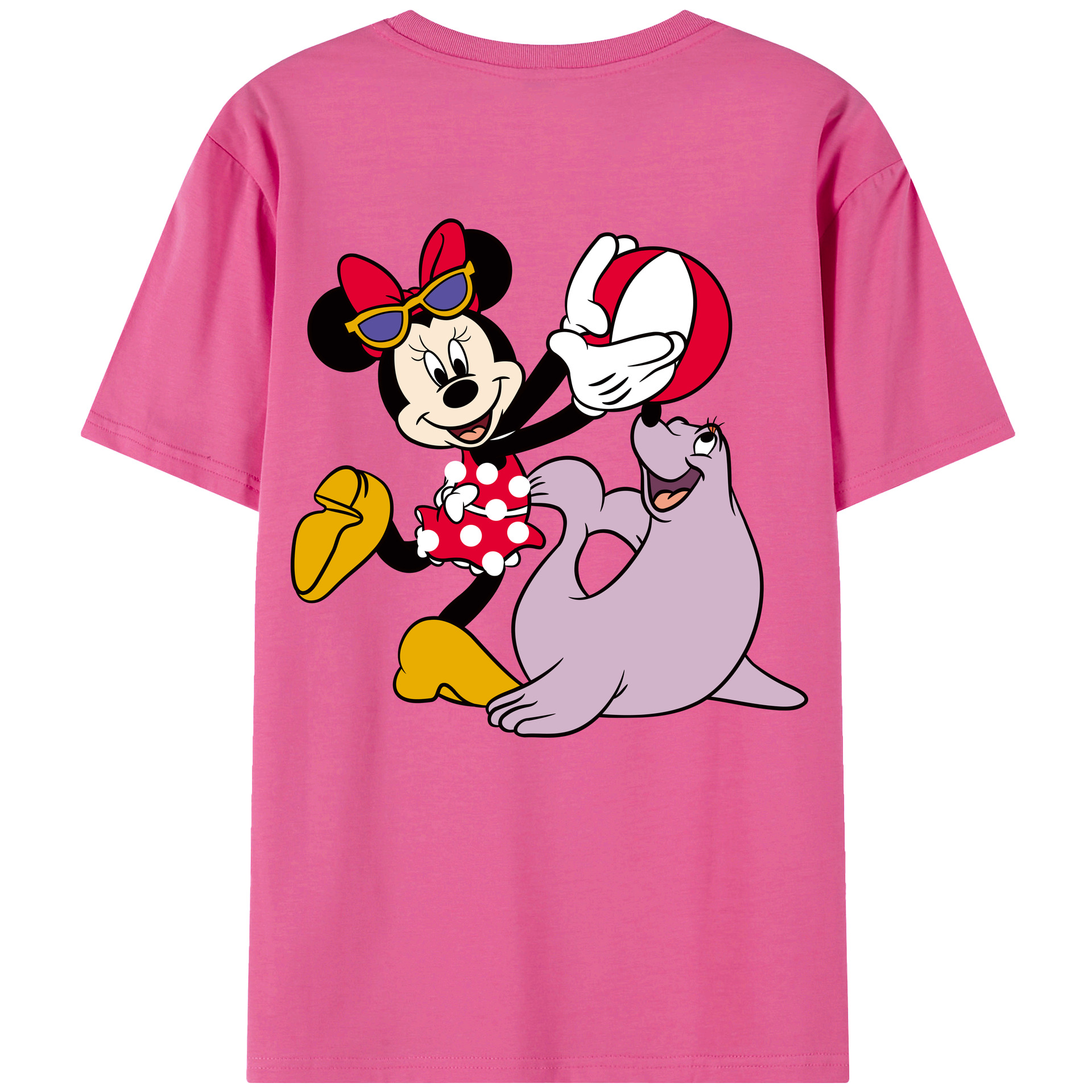 （画像用） ミッキーマウス Mickey Mouse レディース半袖Tシャツ(バックプリント)