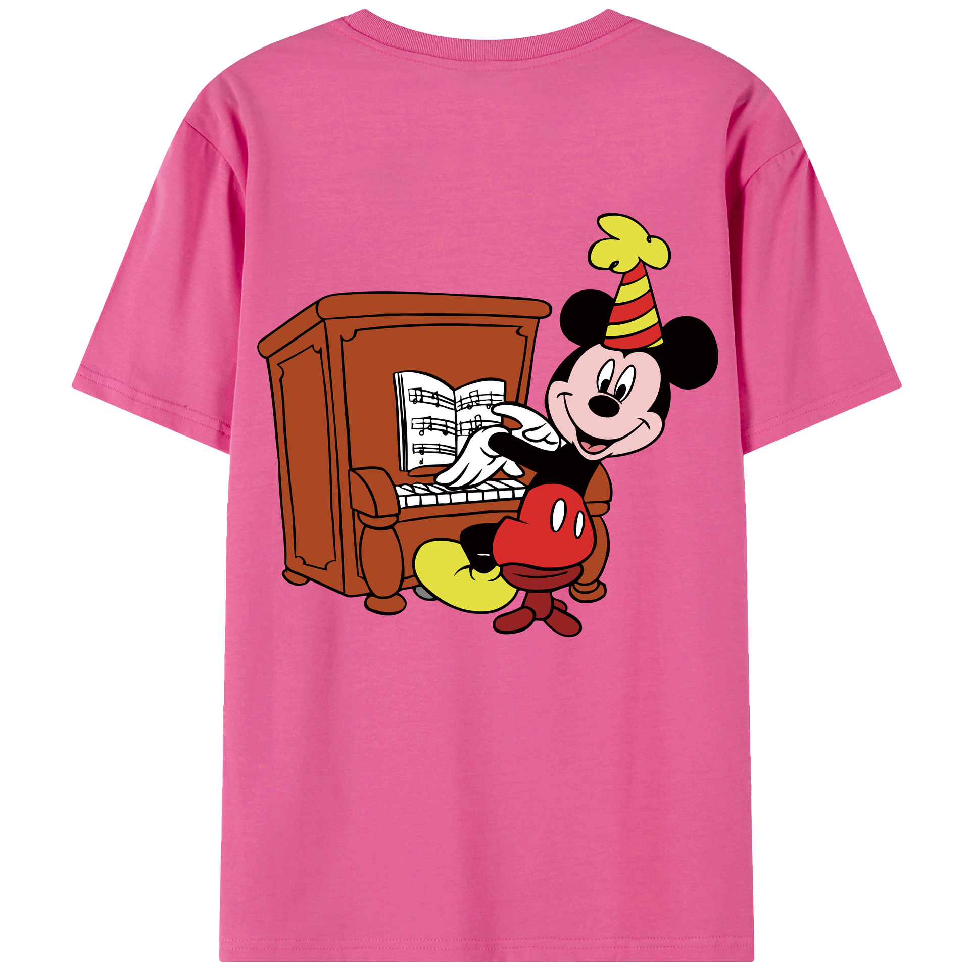 （画像用） ミッキーマウス Mickey Mouse レディース半袖Tシャツ(バックプリント)