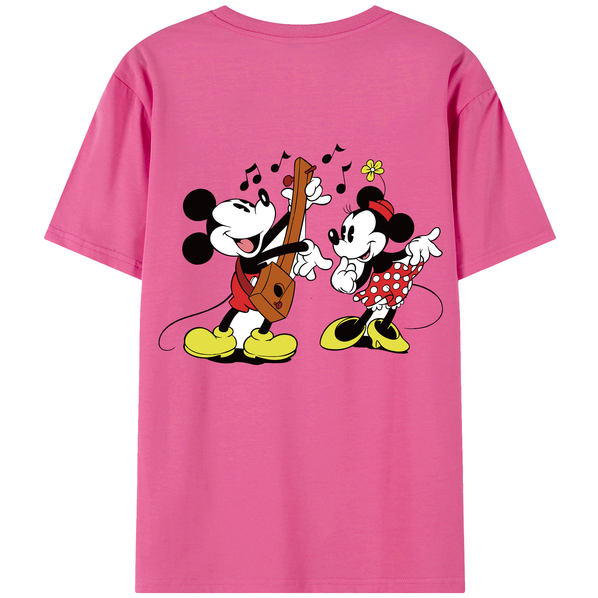 （画像用） ミッキーマウス Mickey Mouse レディース半袖Tシャツ(バックプリント)