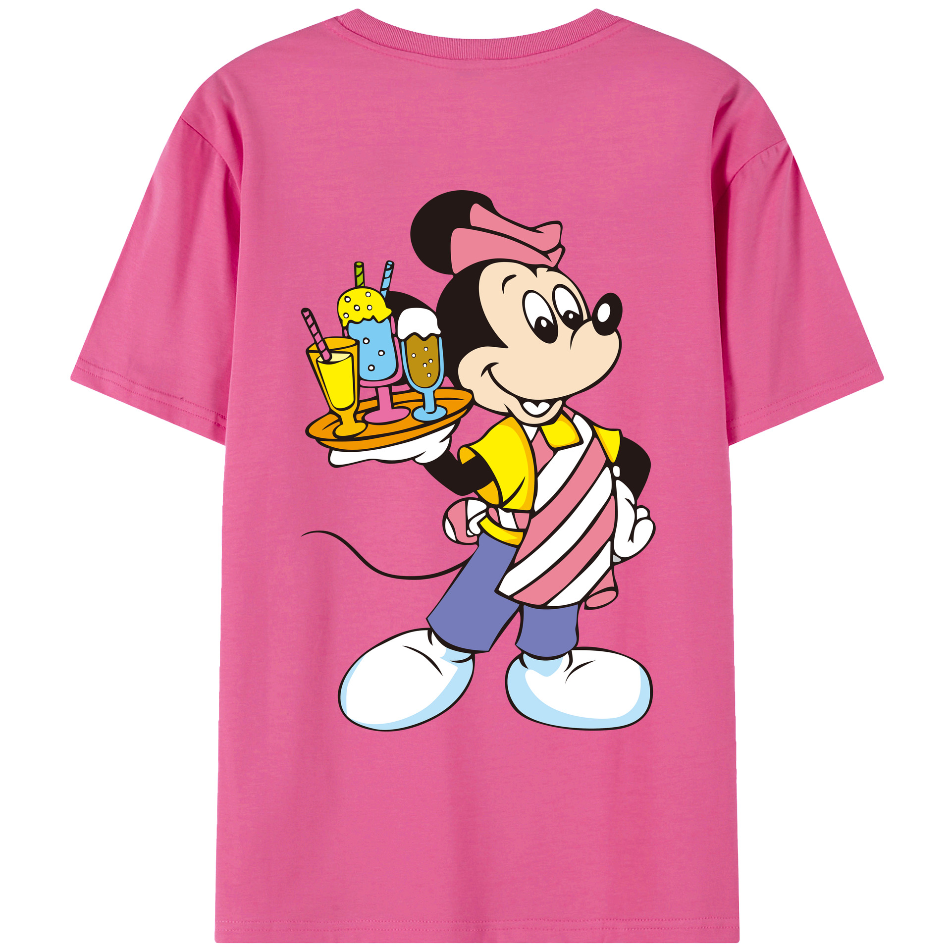 （画像用） ミッキーマウス Mickey Mouse レディース半袖Tシャツ(バックプリント)