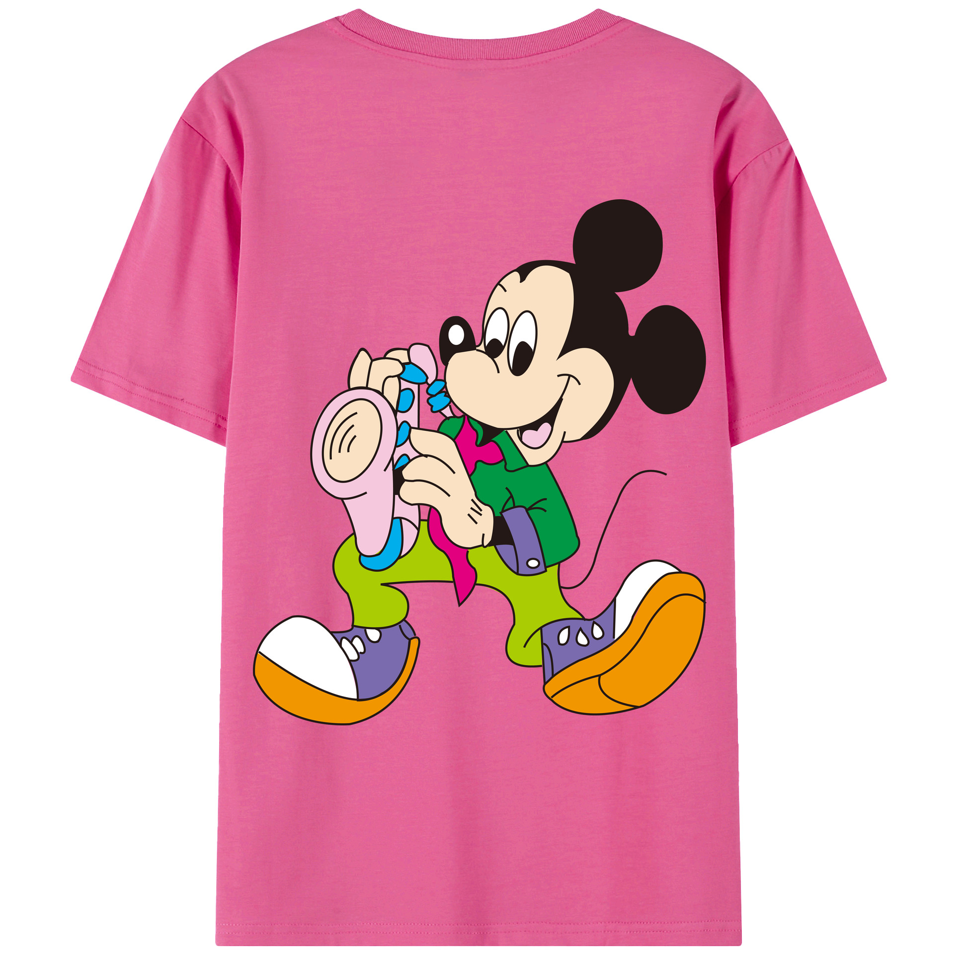 （画像用） ミッキーマウス Mickey Mouse レディース半袖Tシャツ(バックプリント)