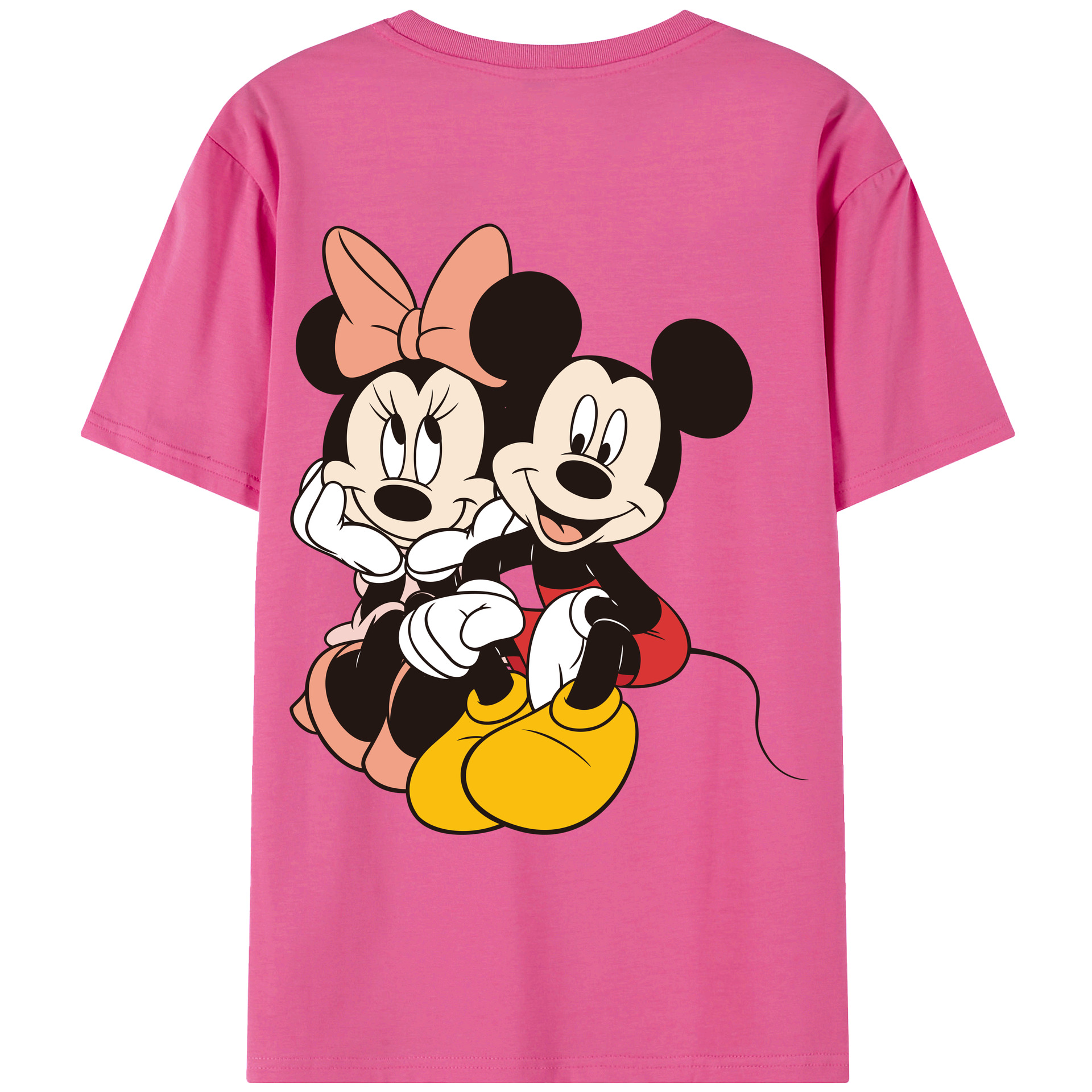 （画像用） ミッキーマウス Mickey Mouse レディース半袖Tシャツ(バックプリント)