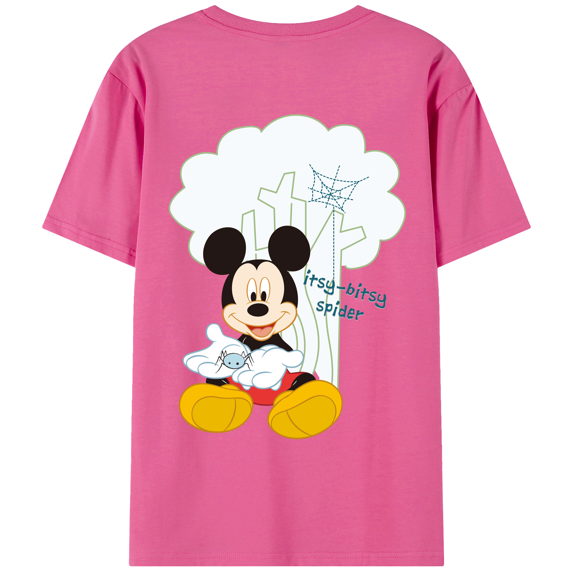 （画像用） ミッキーマウス Mickey Mouse レディース半袖Tシャツ(バックプリント)