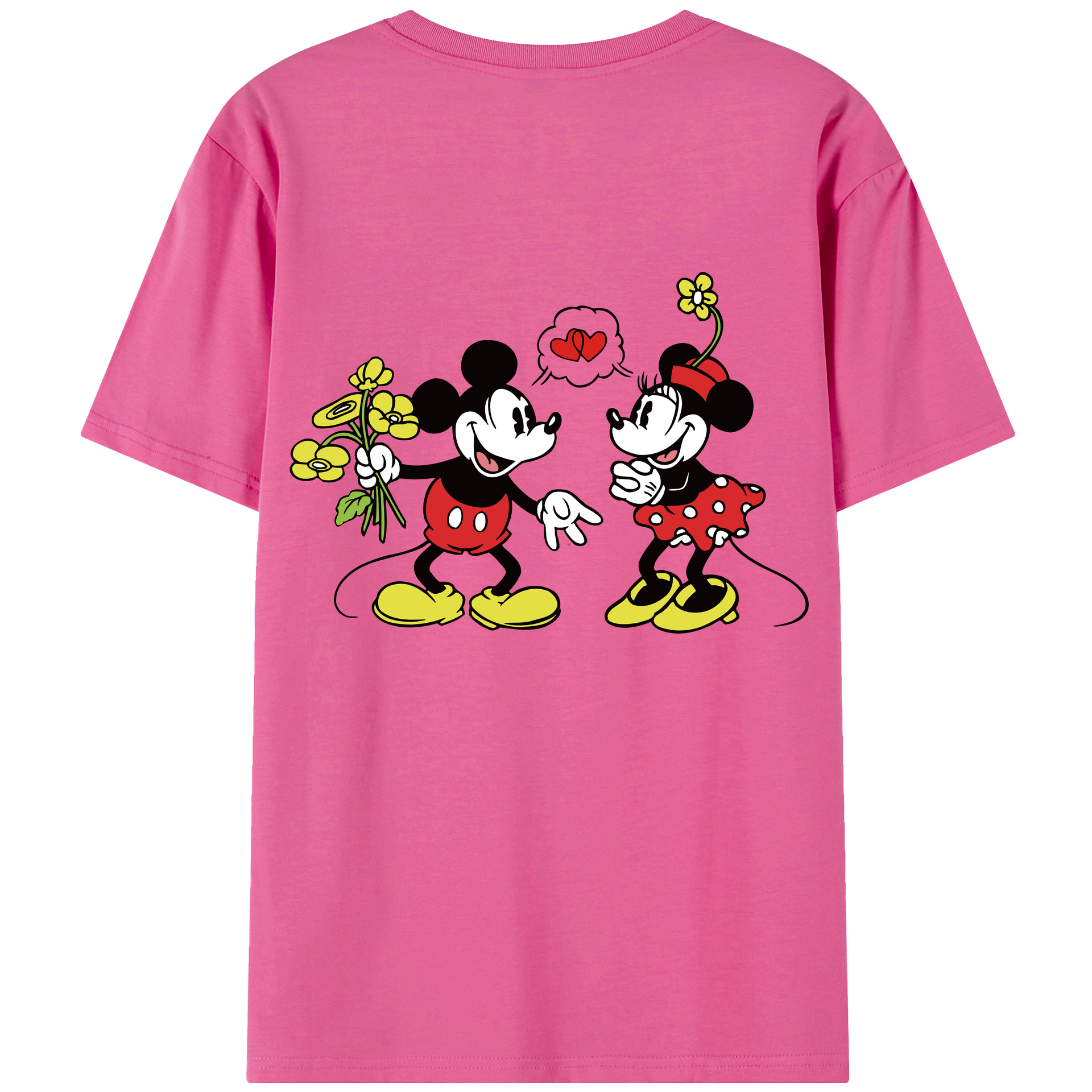 （画像用） ミッキーマウス Mickey Mouse レディース半袖Tシャツ(バックプリント)