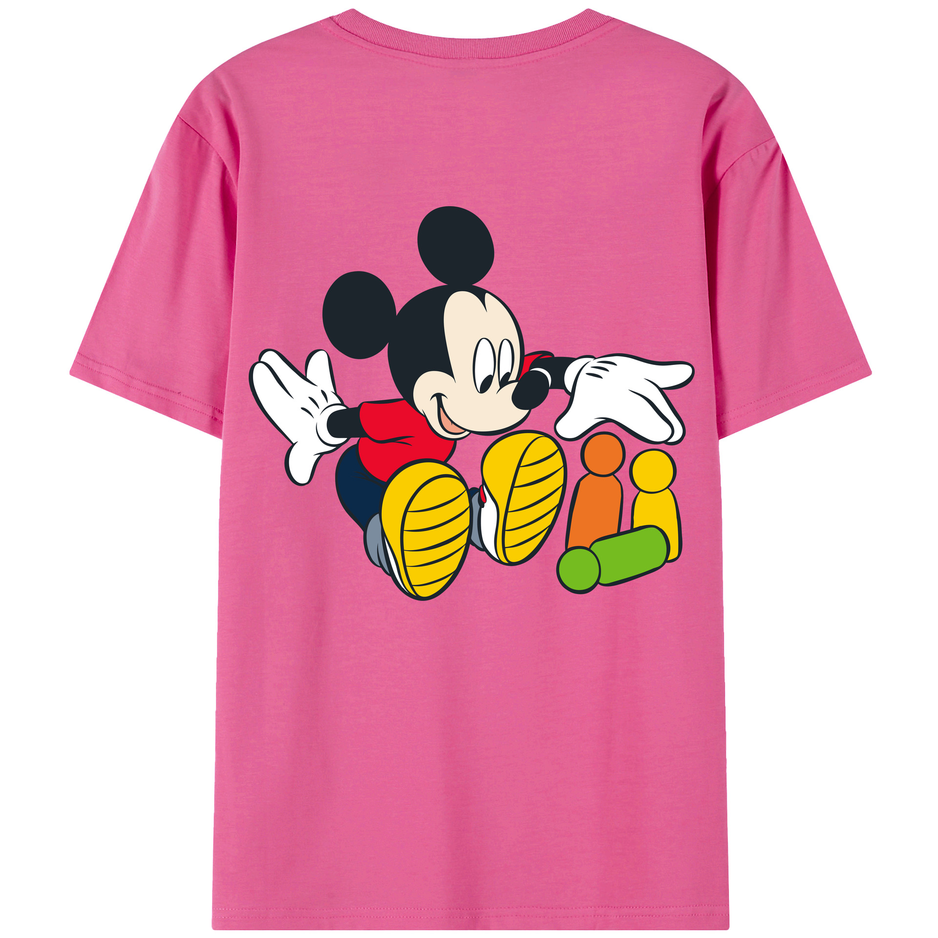 （画像用） ミッキーマウス Mickey Mouse レディース半袖Tシャツ(バックプリント)