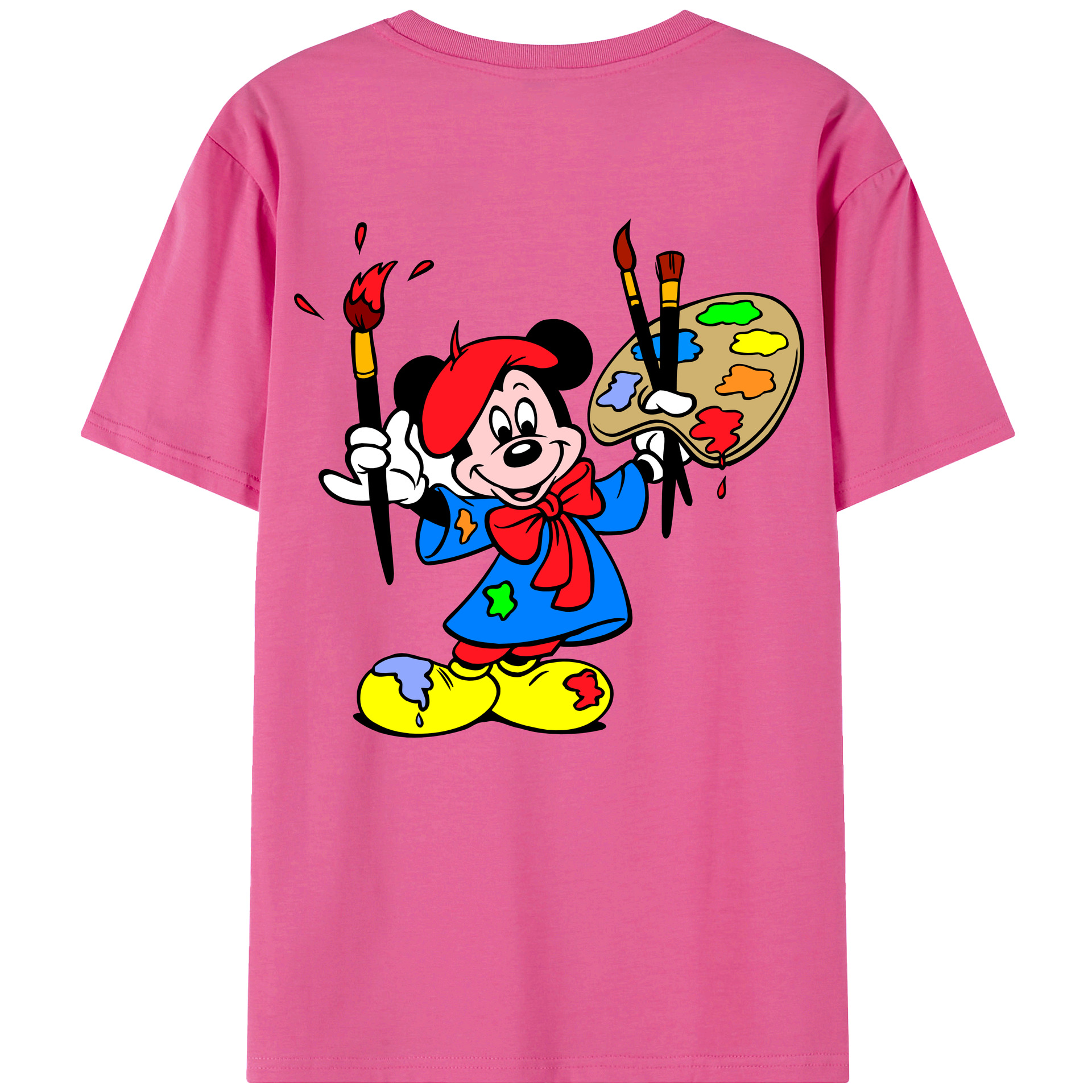 （画像用） ミッキーマウス Mickey Mouse レディース半袖Tシャツ(バックプリント)