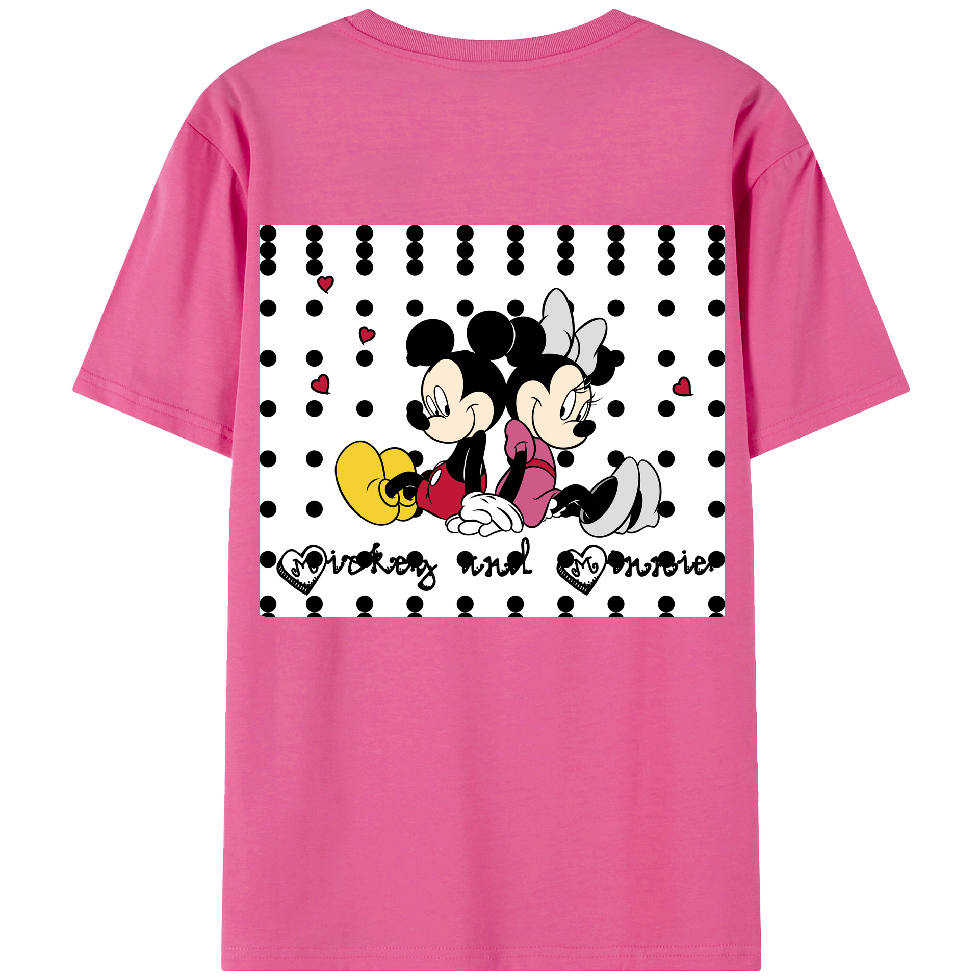 （画像用） ミッキーマウス Mickey Mouse レディース半袖Tシャツ(バックプリント)