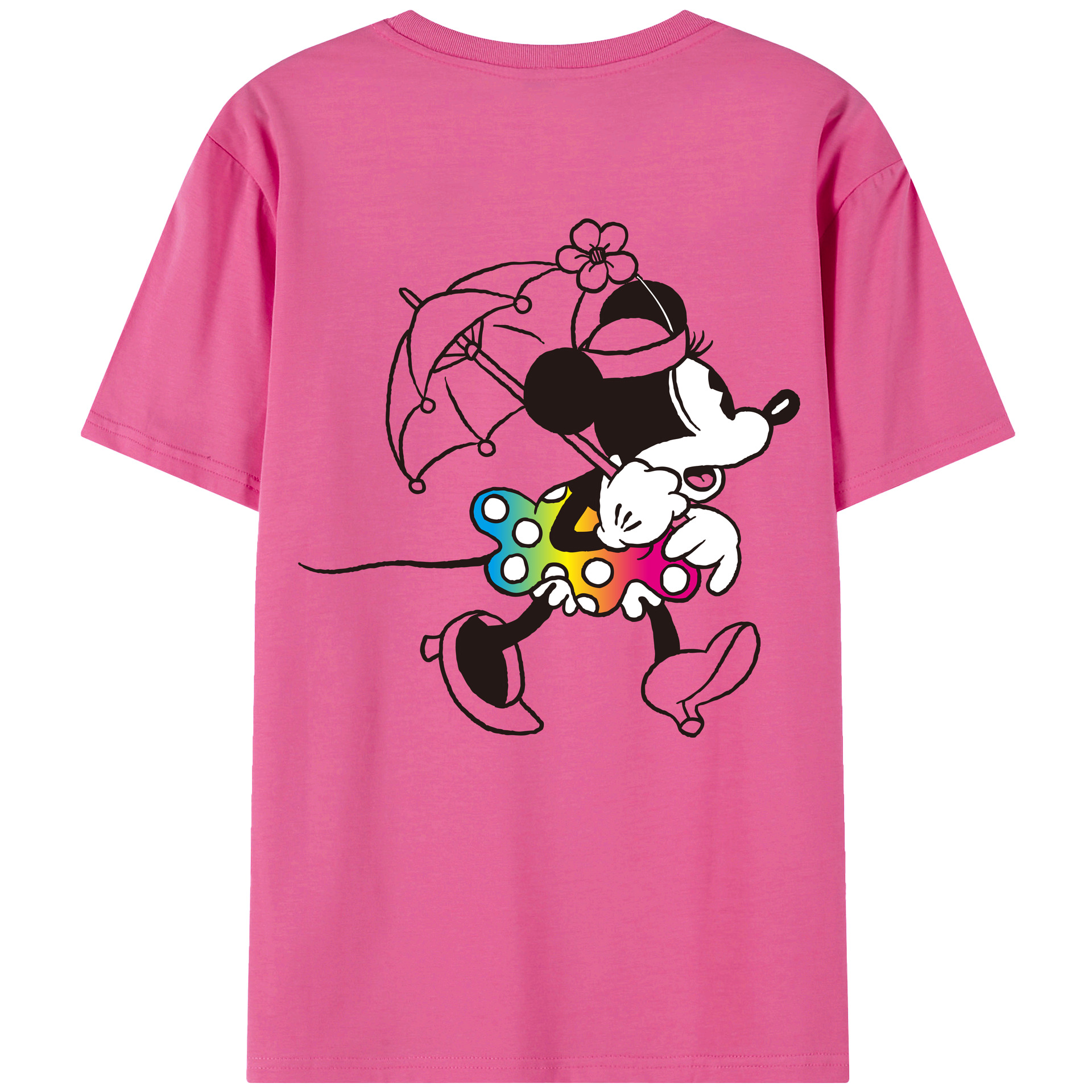 （画像用） ミッキーマウス Mickey Mouse レディース半袖Tシャツ(バックプリント)