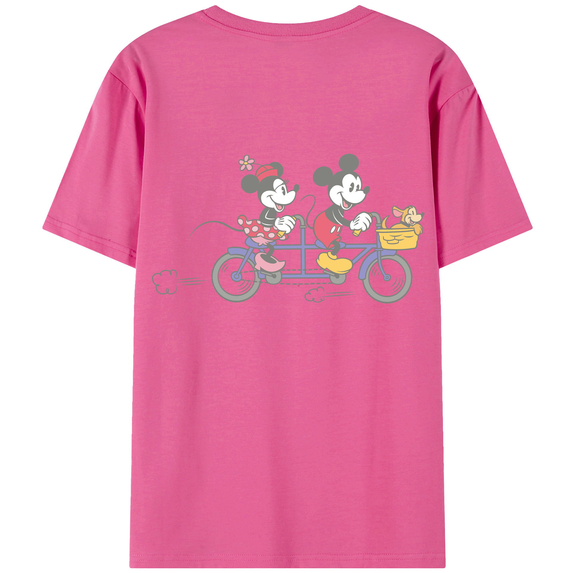 （画像用） ミッキーマウス Mickey Mouse レディース半袖Tシャツ(バックプリント)