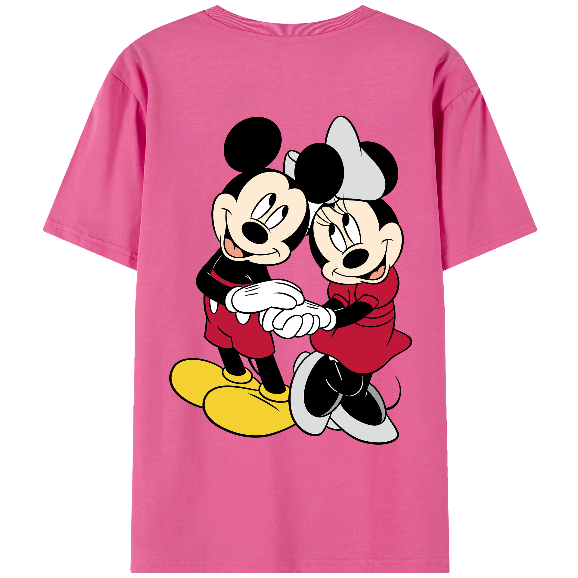 （画像用） ミッキーマウス Mickey Mouse レディース半袖Tシャツ(バックプリント)