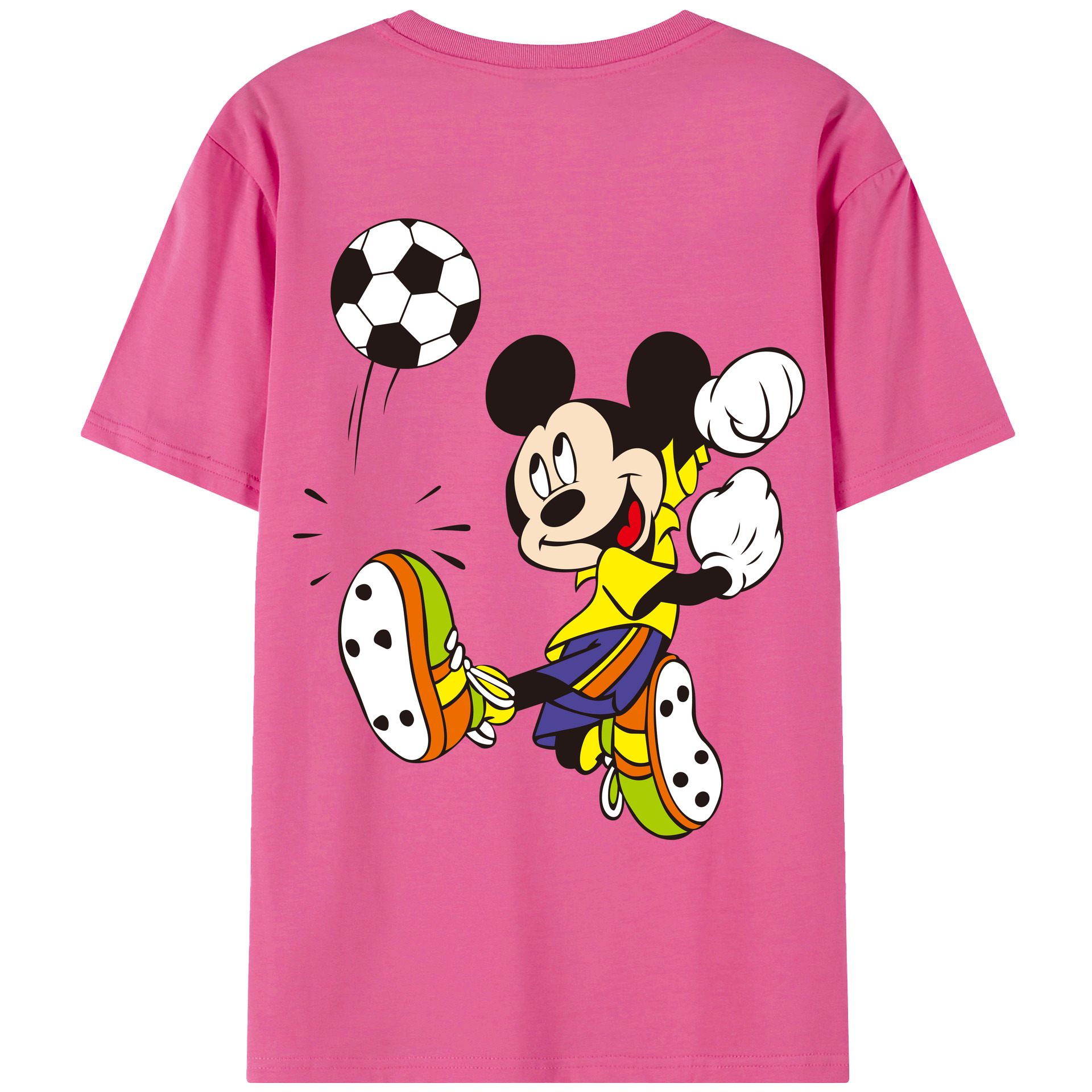 （画像用） ミッキーマウス Mickey Mouse レディース半袖Tシャツ(バックプリント)