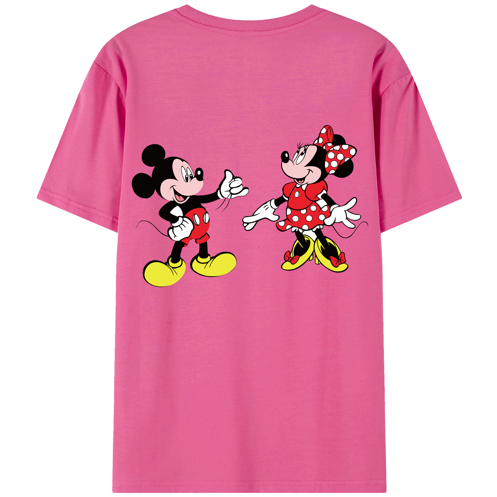 （画像用） ミッキーマウス Mickey Mouse レディース半袖Tシャツ(バックプリント)