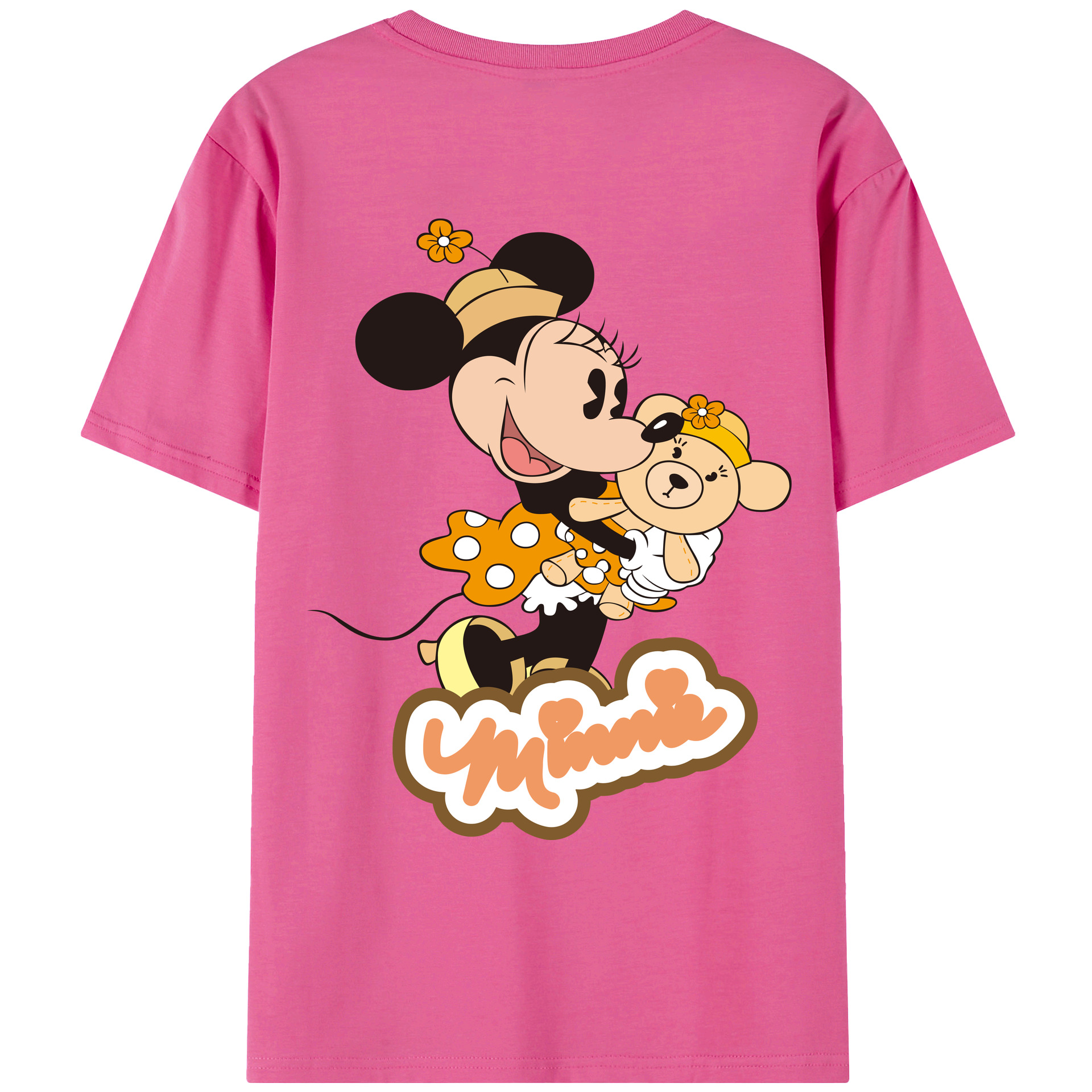 （画像用） ミッキーマウス Mickey Mouse レディース半袖Tシャツ(バックプリント)