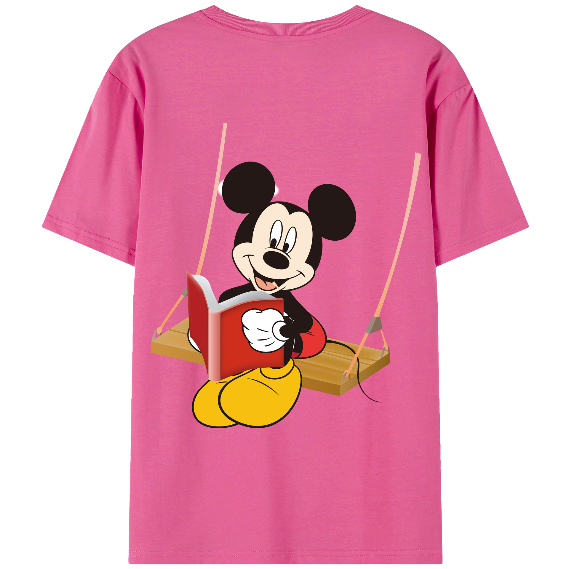 （画像用） ミッキーマウス Mickey Mouse レディース半袖Tシャツ(バックプリント)