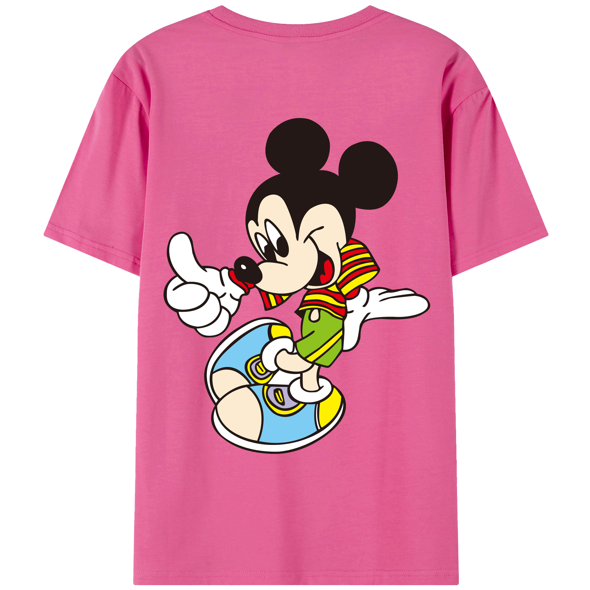 （画像用） ミッキーマウス Mickey Mouse レディース半袖Tシャツ(バックプリント)