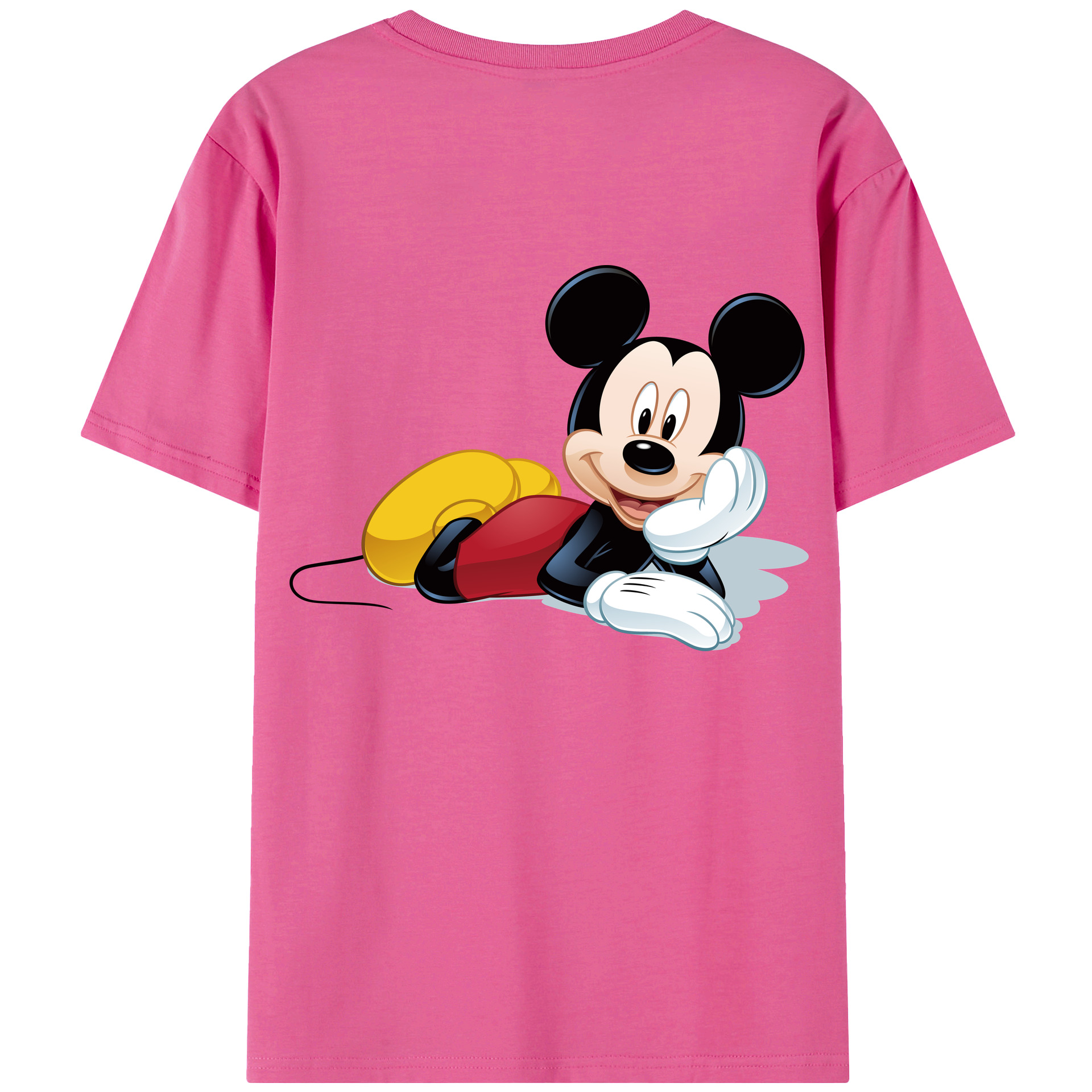（画像用） ミッキーマウス Mickey Mouse レディース半袖Tシャツ(バックプリント)