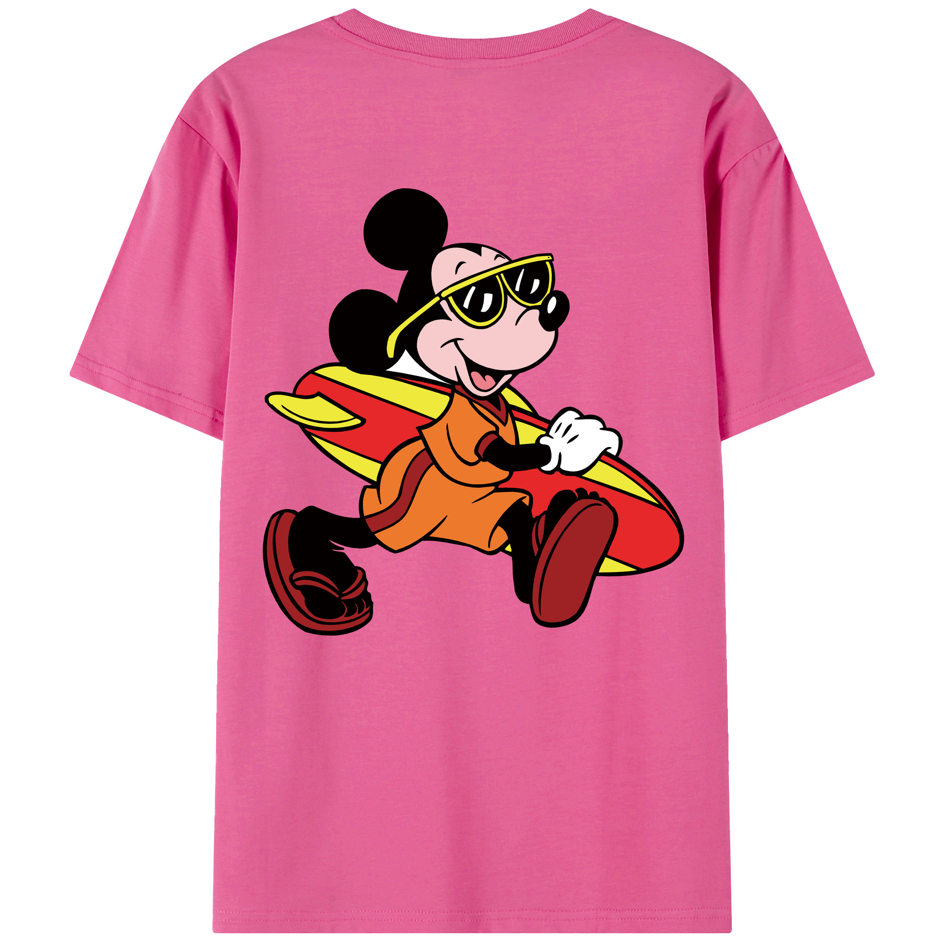 （画像用） ミッキーマウス Mickey Mouse レディース半袖Tシャツ(バックプリント)