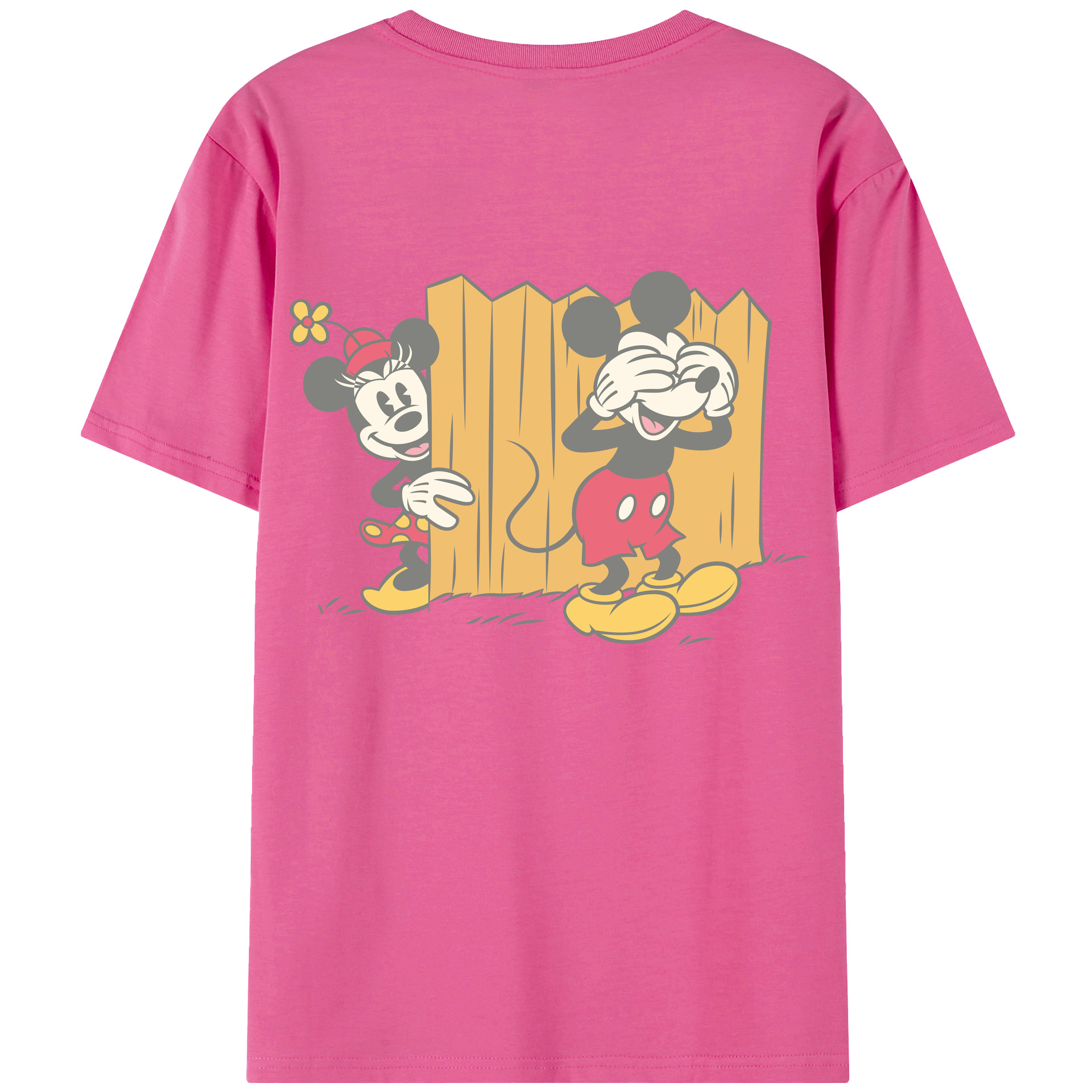 （画像用） ミッキーマウス Mickey Mouse レディース半袖Tシャツ(バックプリント)