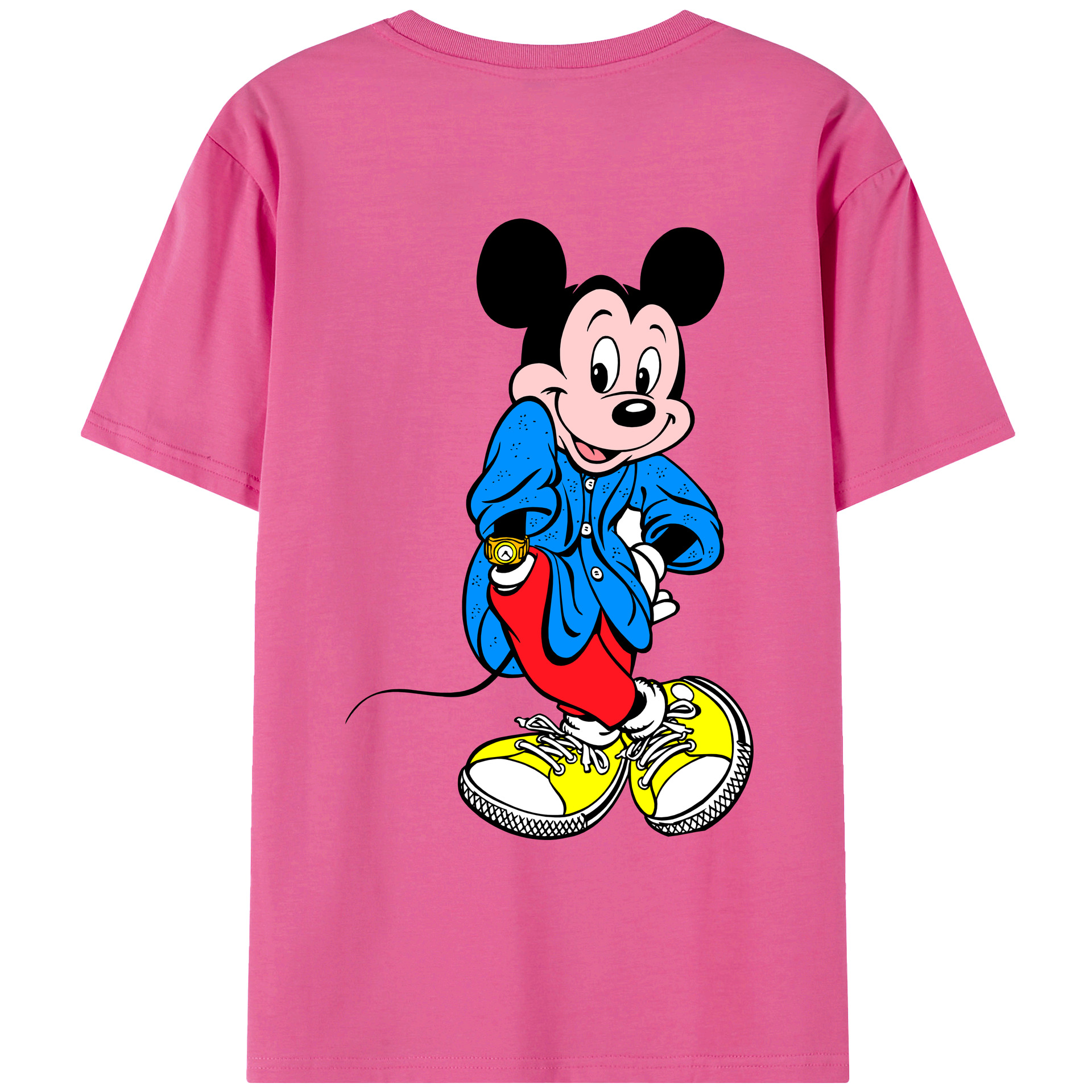（画像用） ミッキーマウス Mickey Mouse レディース半袖Tシャツ(バックプリント)