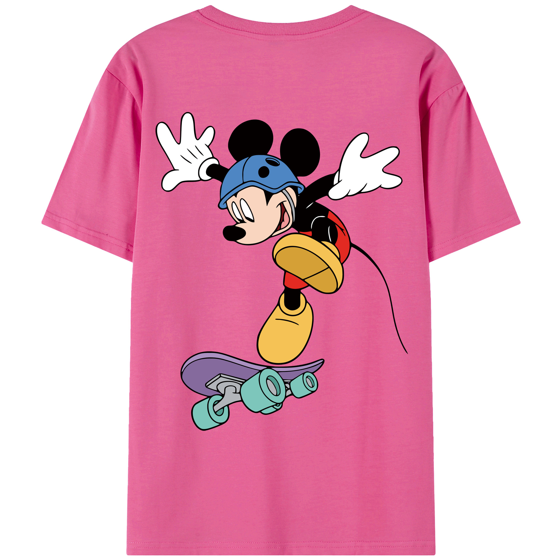 （画像用） ミッキーマウス Mickey Mouse レディース半袖Tシャツ(バックプリント)
