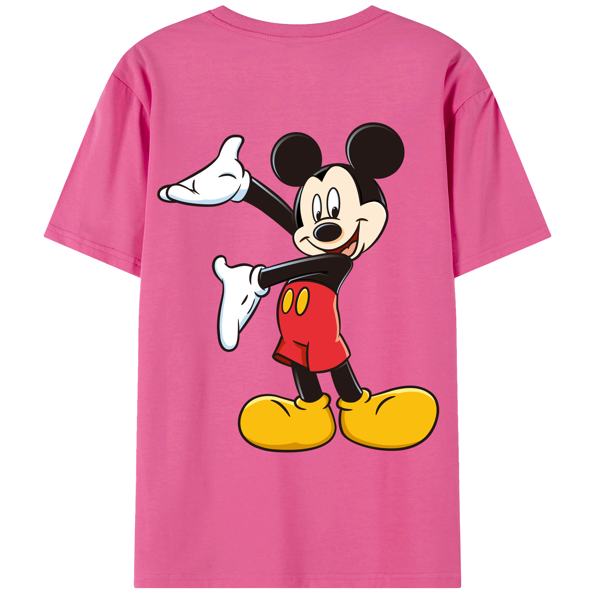 （画像用） ミッキーマウス Mickey Mouse レディース半袖Tシャツ(バックプリント)