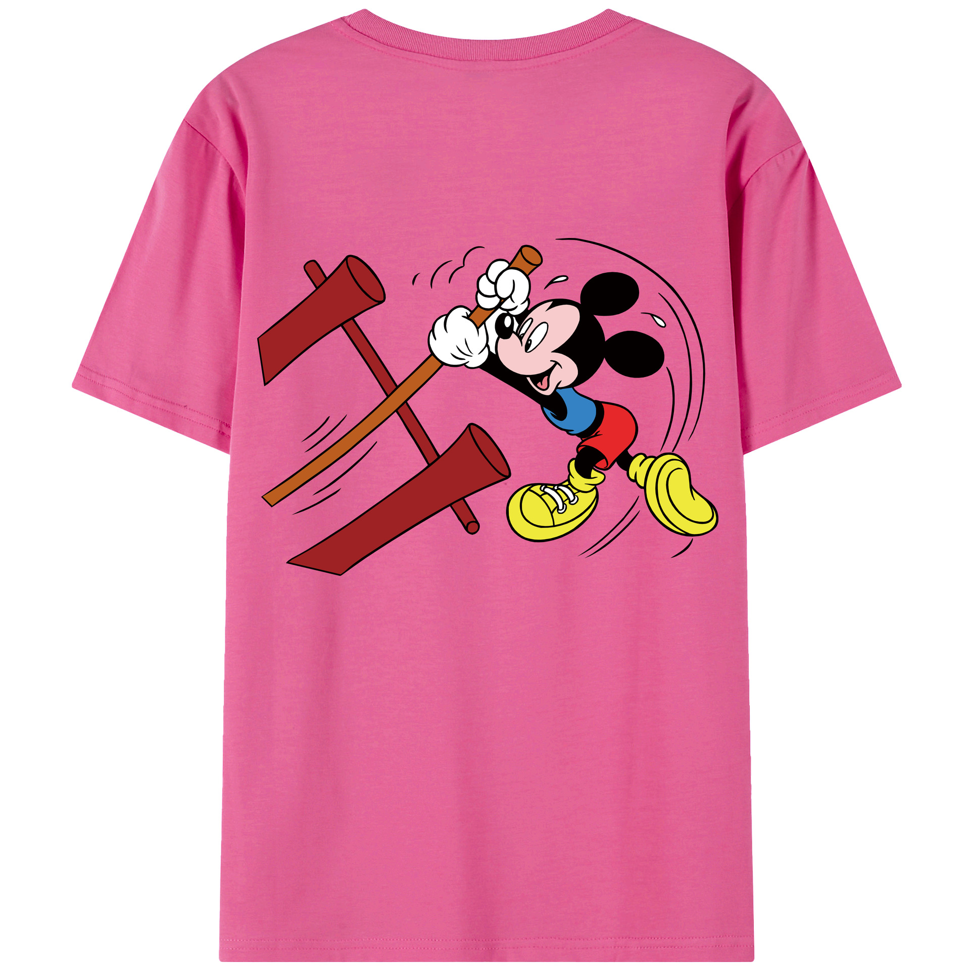（画像用） ミッキーマウス Mickey Mouse レディース半袖Tシャツ(バックプリント)