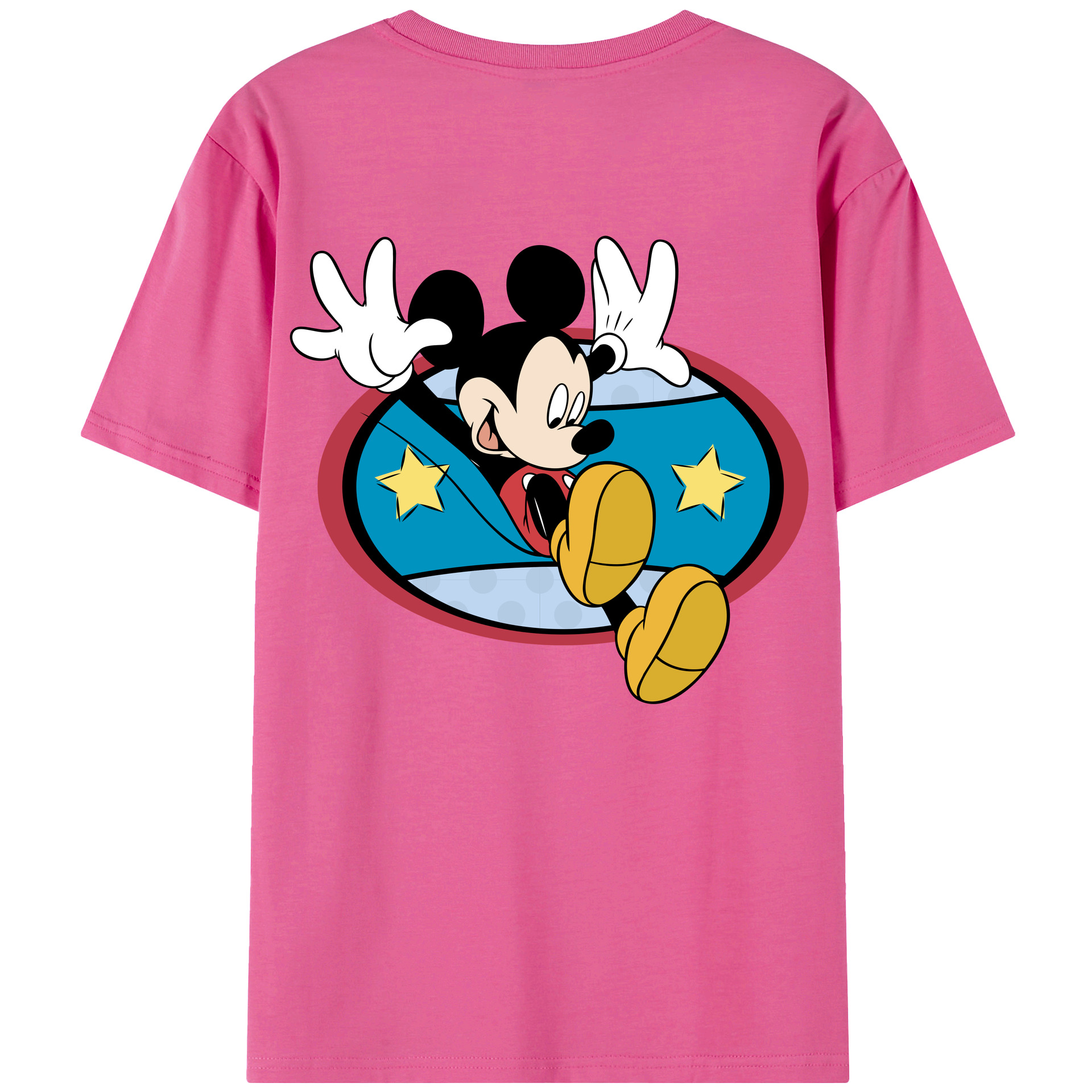 （画像用） ミッキーマウス Mickey Mouse レディース半袖Tシャツ(バックプリント)