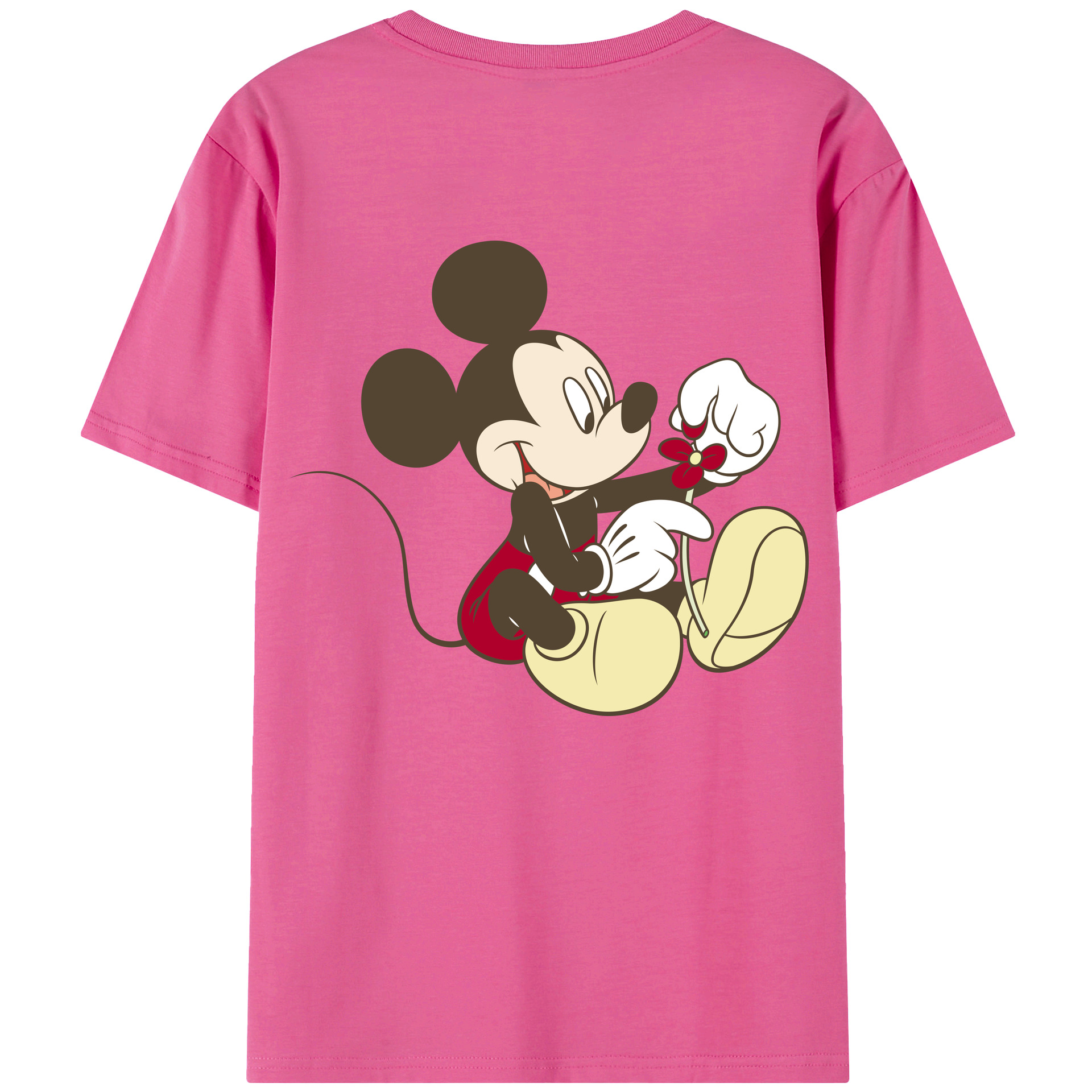 （画像用） ミッキーマウス Mickey Mouse レディース半袖Tシャツ(バックプリント)