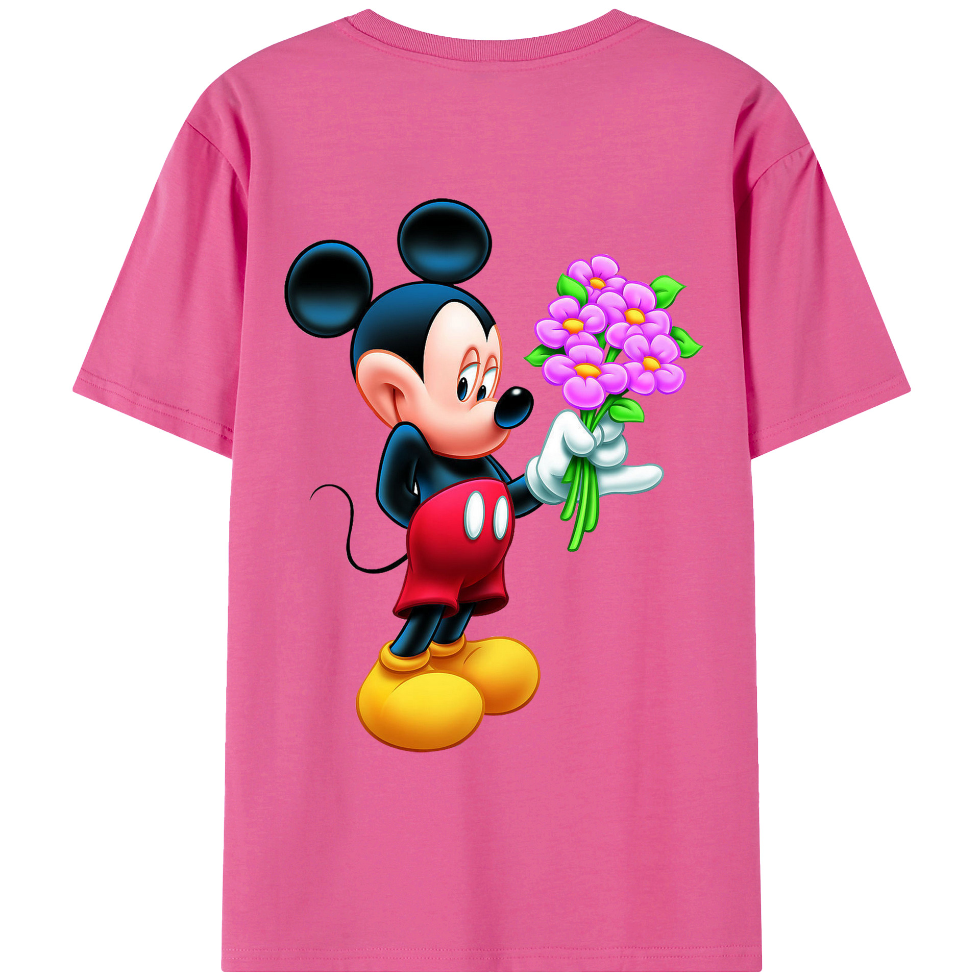 （画像用） ミッキーマウス Mickey Mouse レディース半袖Tシャツ(バックプリント)