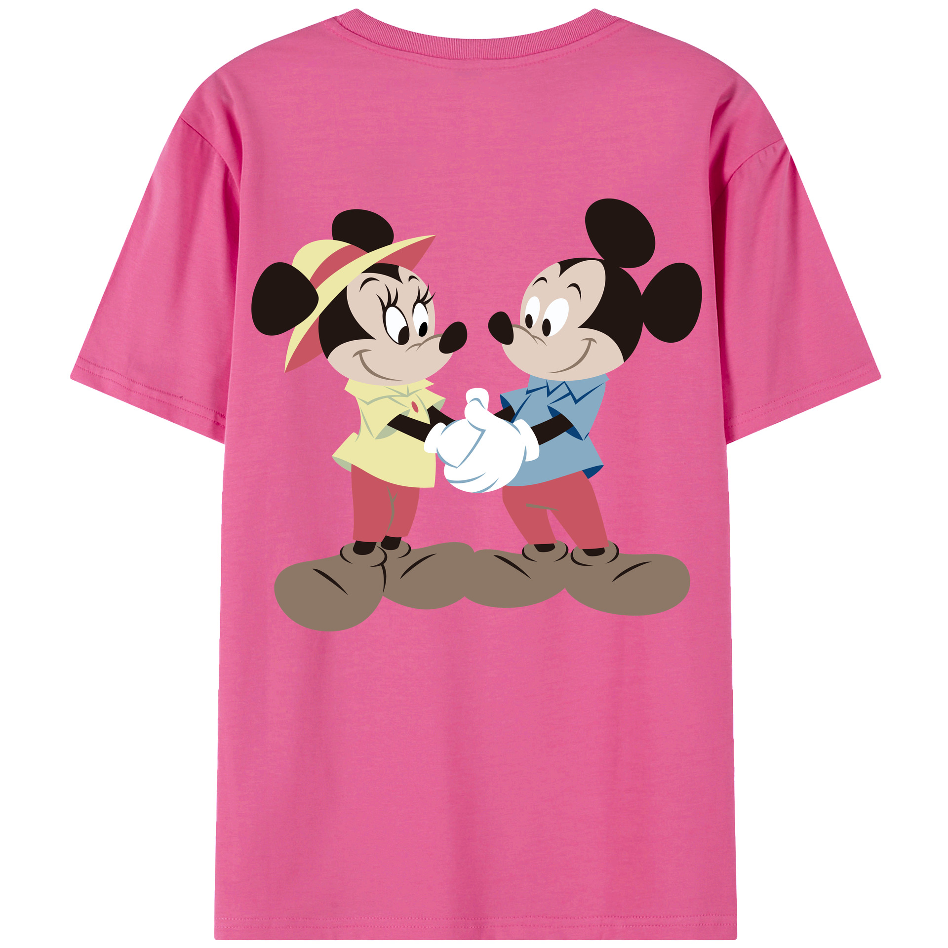 （画像用） ミッキーマウス Mickey Mouse レディース半袖Tシャツ(バックプリント)