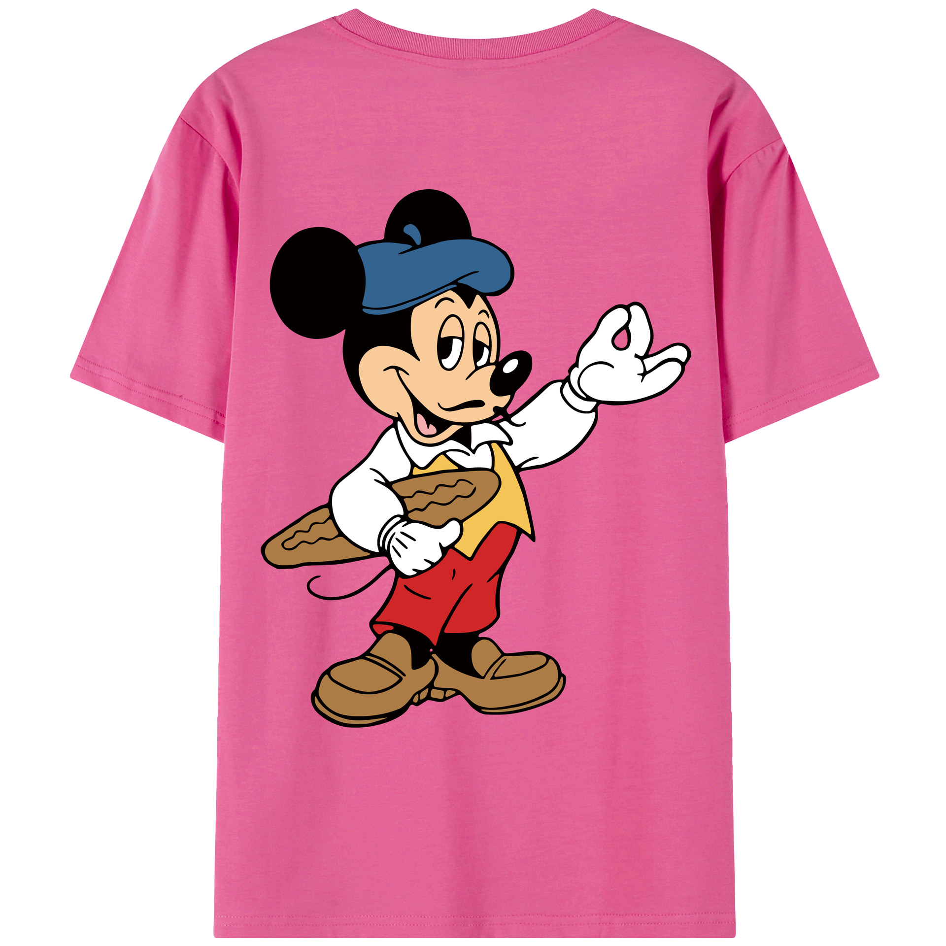 （画像用） ミッキーマウス Mickey Mouse レディース半袖Tシャツ(バックプリント)