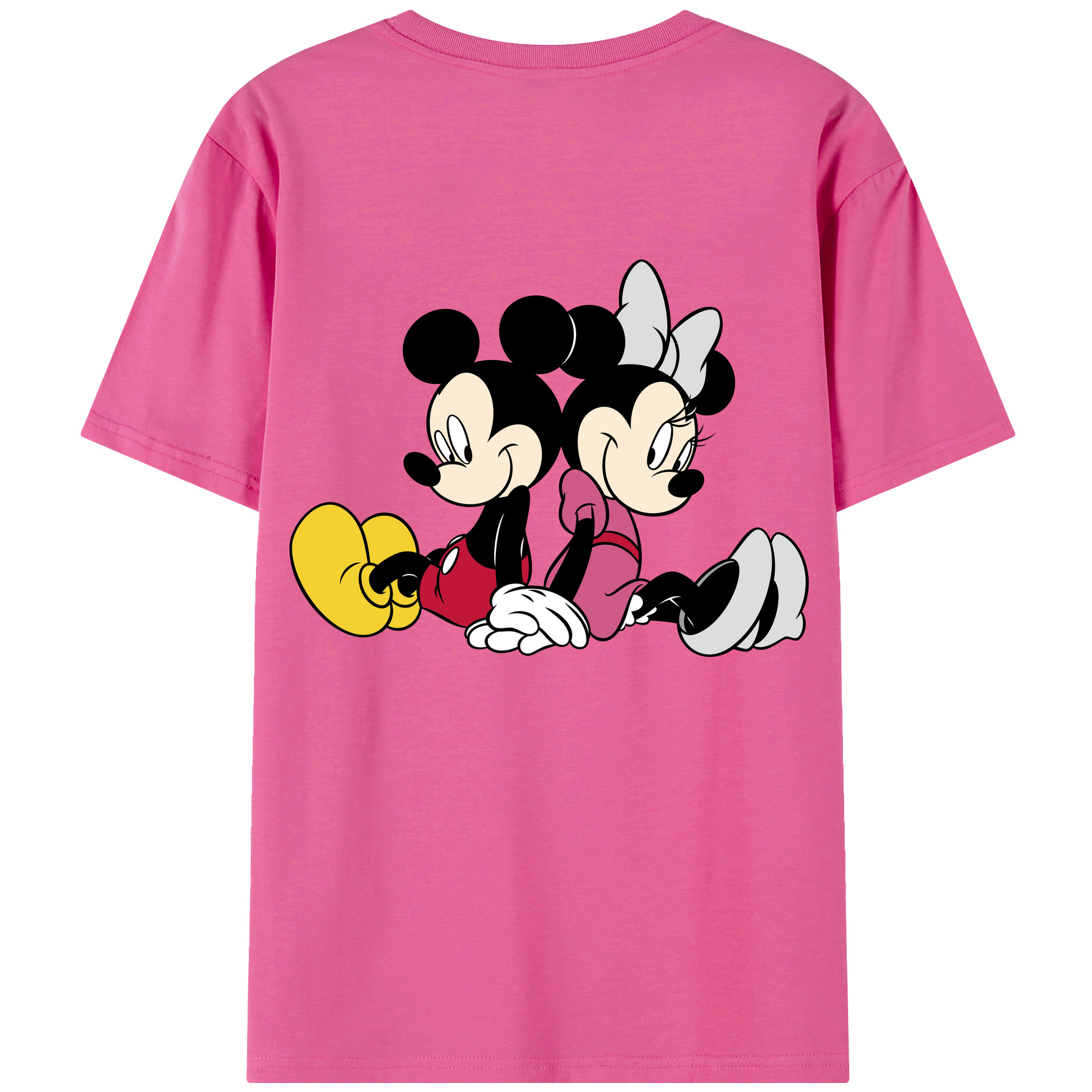 （画像用） ミッキーマウス Mickey Mouse レディース半袖Tシャツ(バックプリント)