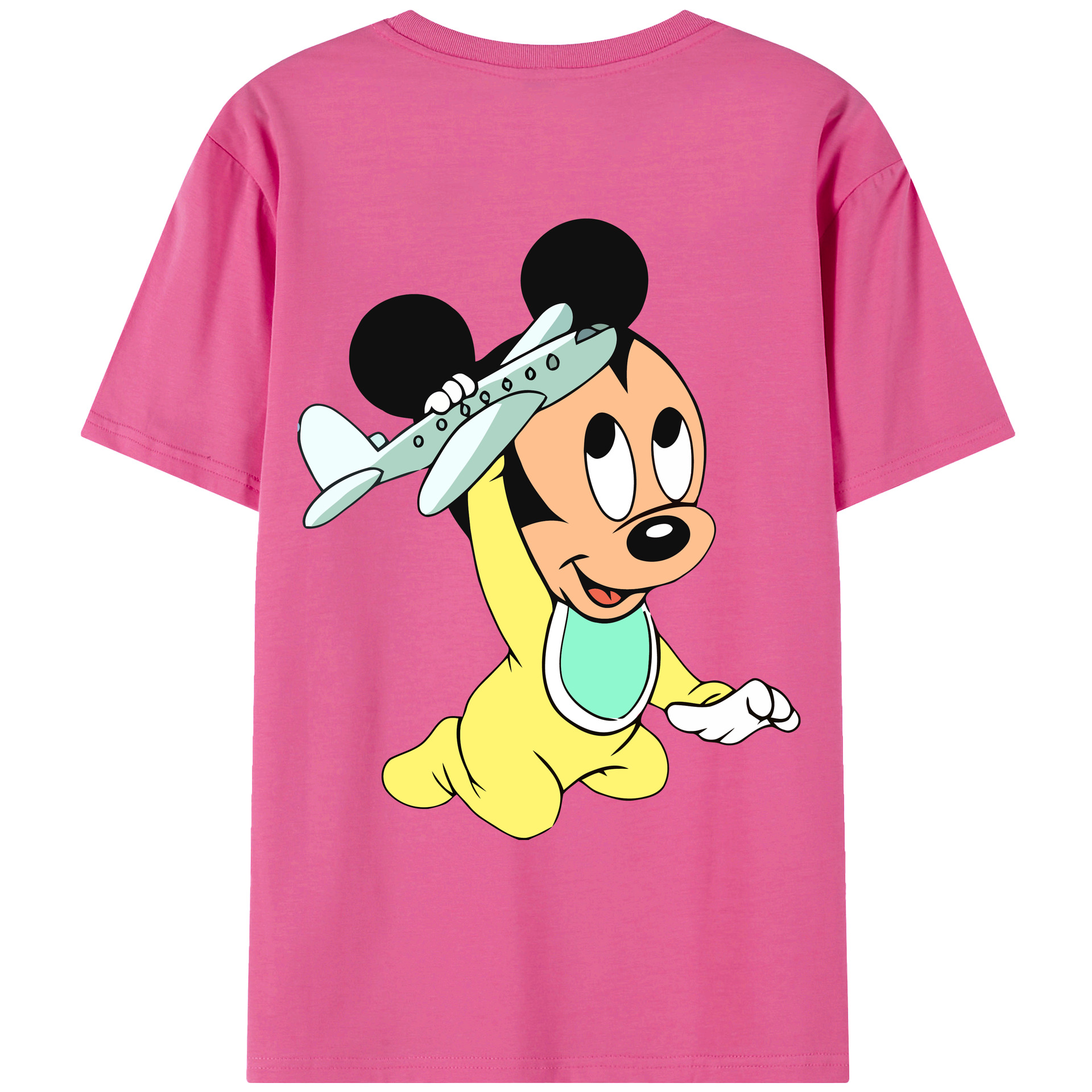 （画像用） ミッキーマウス Mickey Mouse レディース半袖Tシャツ(バックプリント)