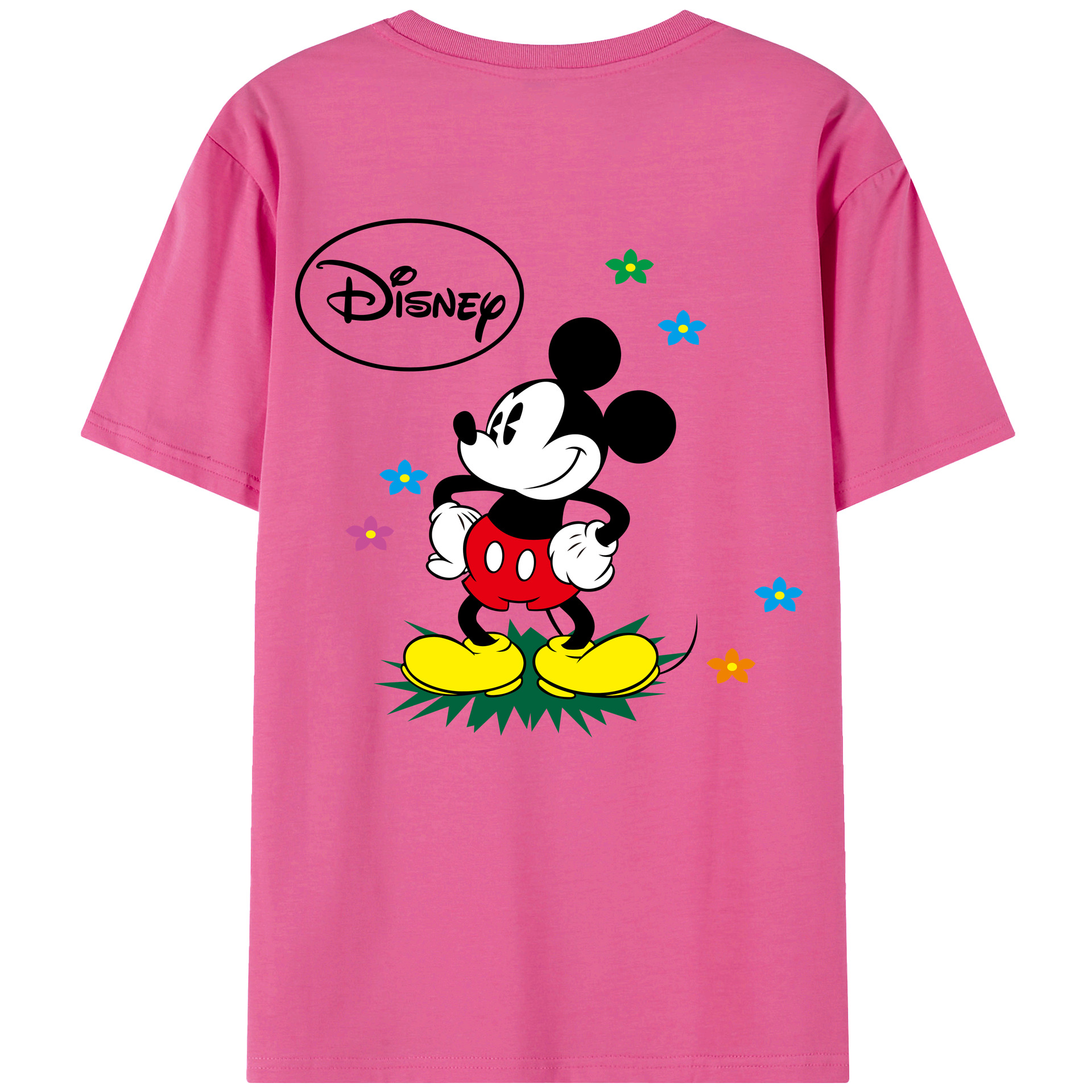 （画像用） ミッキーマウス Mickey Mouse レディース半袖Tシャツ(バックプリント)