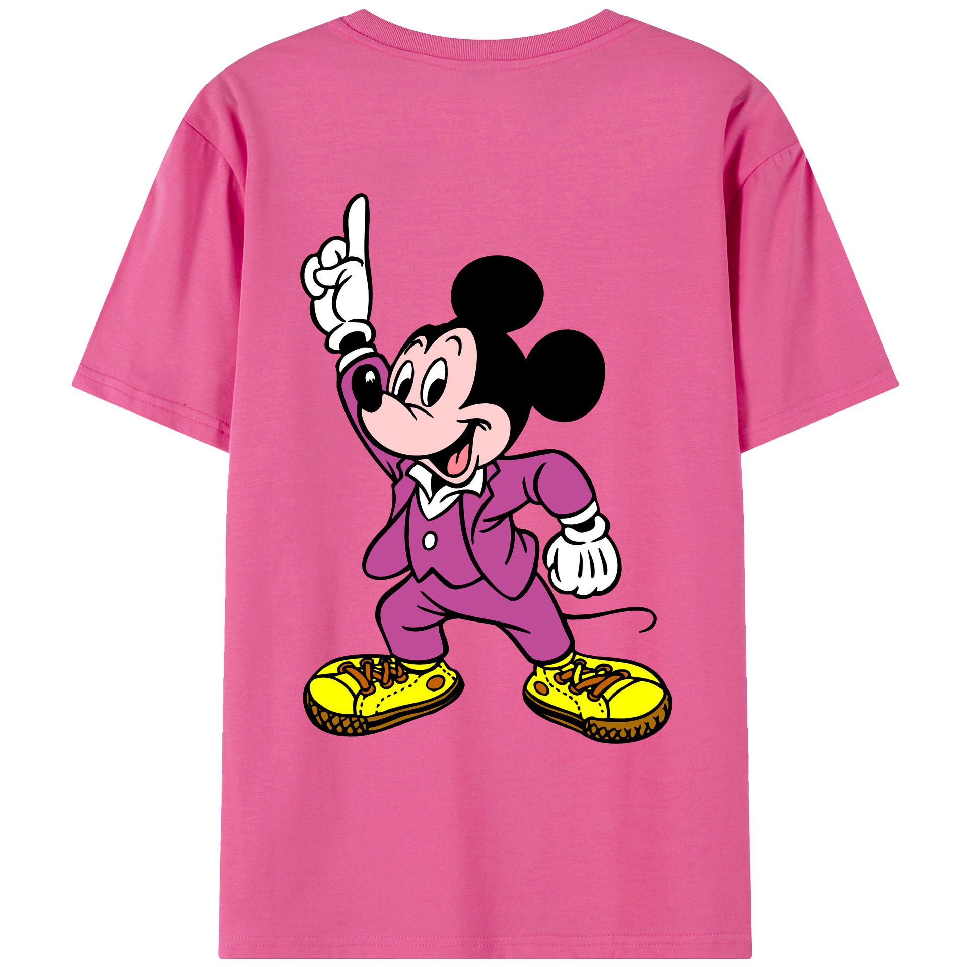（画像用） ミッキーマウス Mickey Mouse レディース半袖Tシャツ(バックプリント)