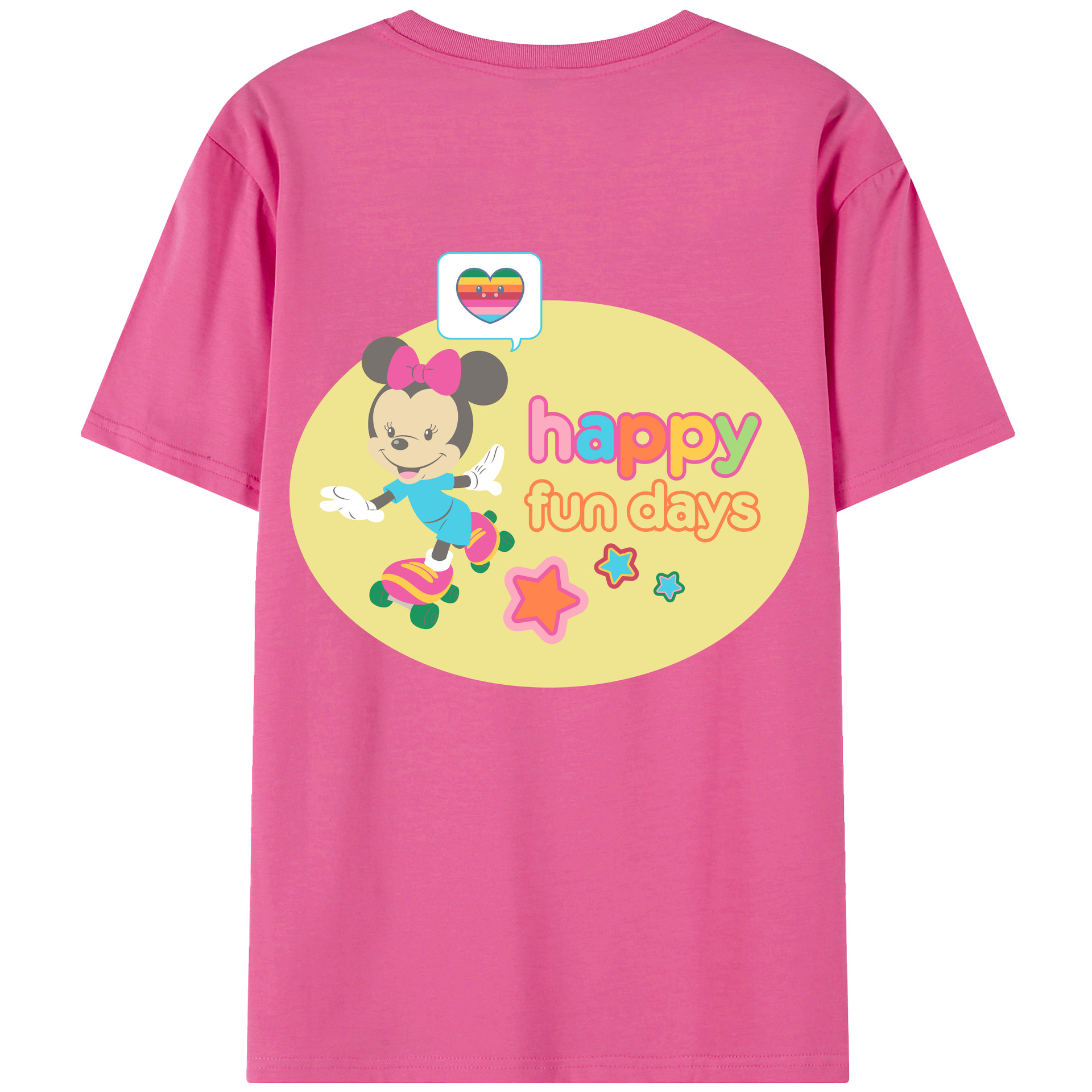（画像用） ミッキーマウス Mickey Mouse レディース半袖Tシャツ(バックプリント)