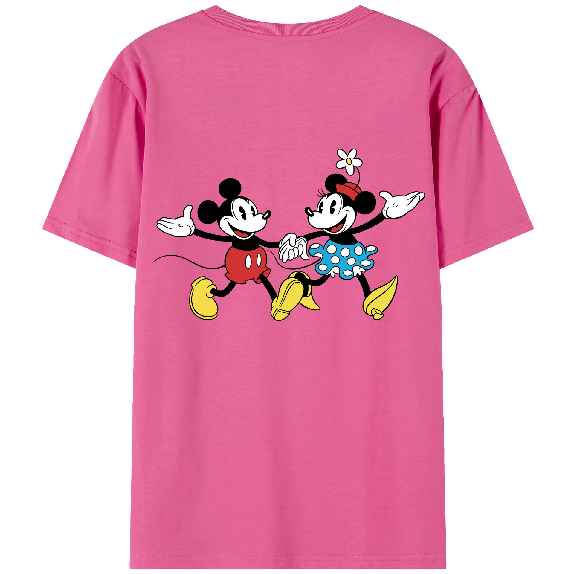 （画像用） ミッキーマウス Mickey Mouse レディース半袖Tシャツ(バックプリント)