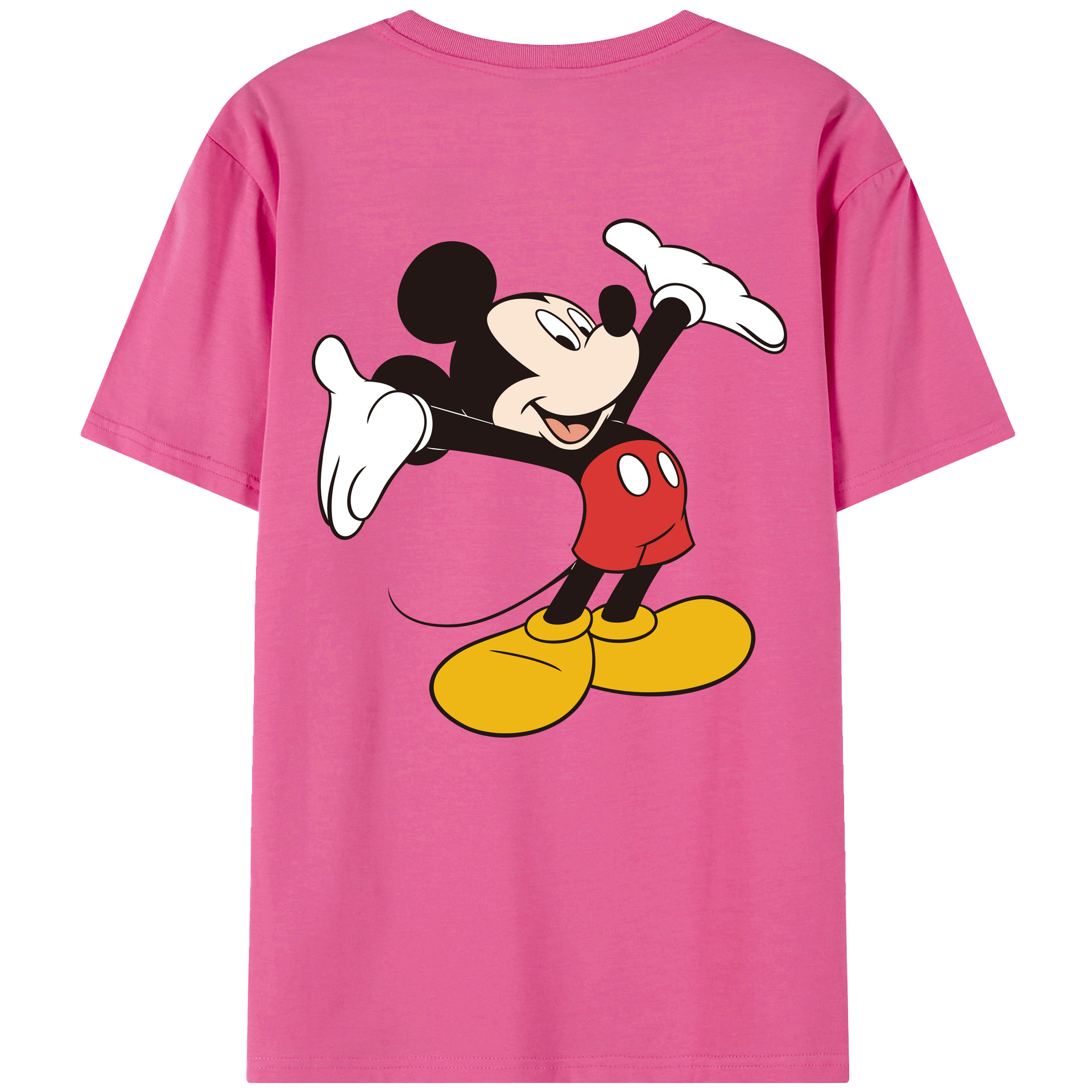 （画像用） ミッキーマウス Mickey Mouse レディース半袖Tシャツ(バックプリント)