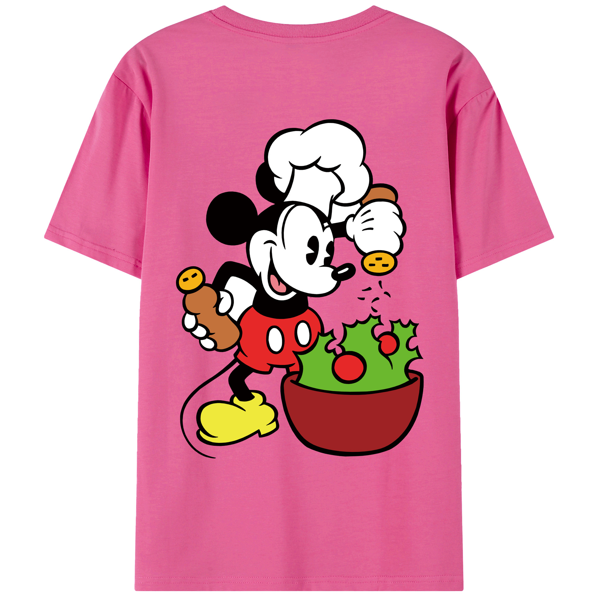 （画像用） ミッキーマウス Mickey Mouse レディース半袖Tシャツ(バックプリント)