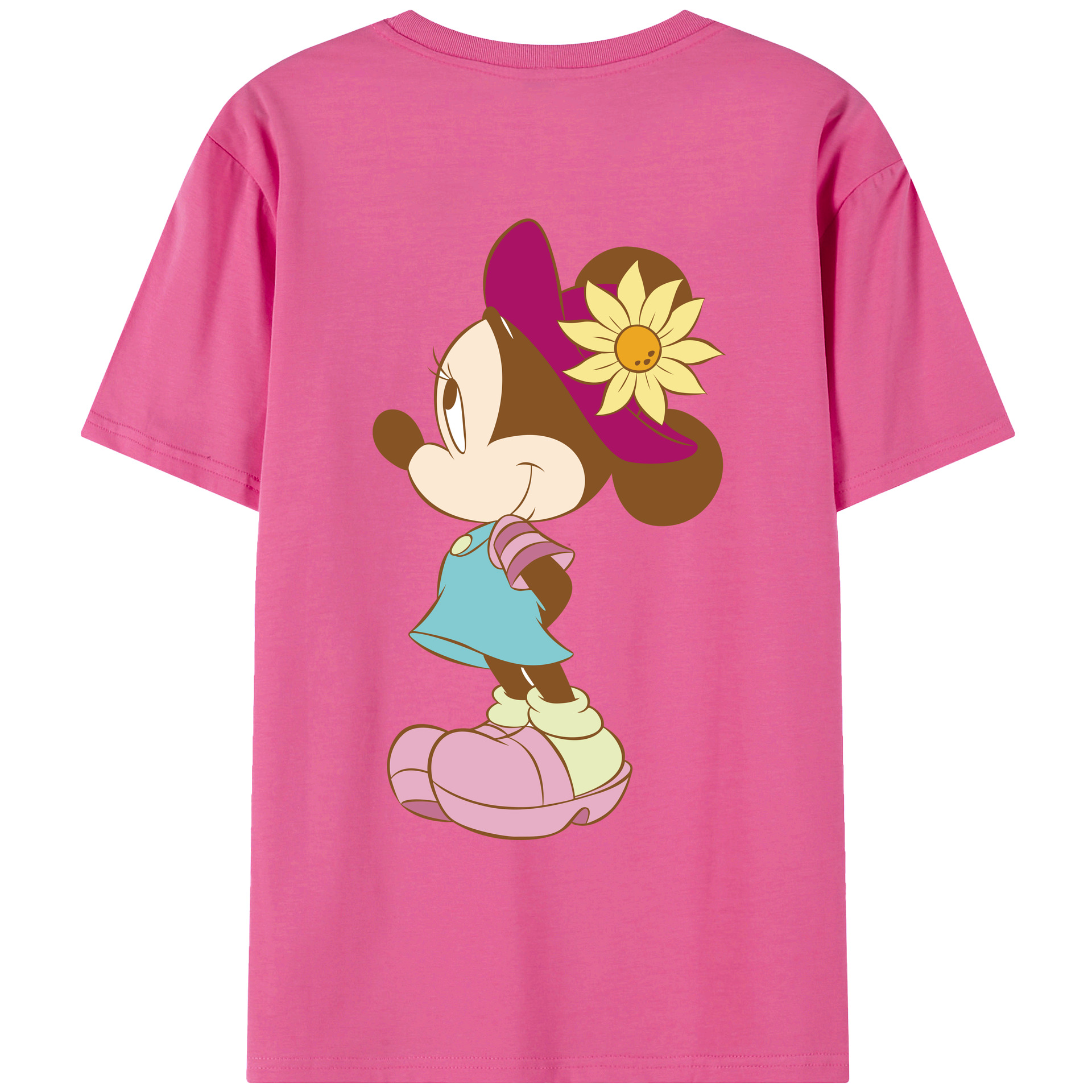（画像用） ミッキーマウス Mickey Mouse レディース半袖Tシャツ(バックプリント)